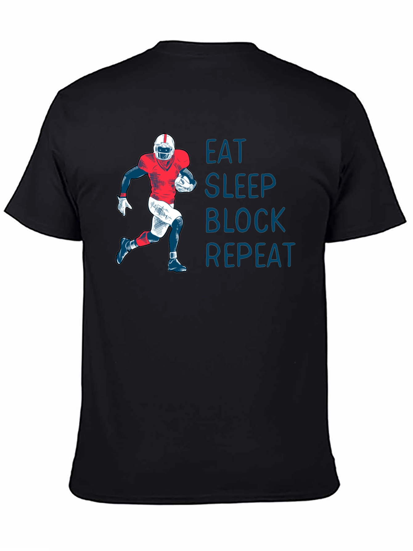 Eat Sleep Block Repeat Football T-Shirt