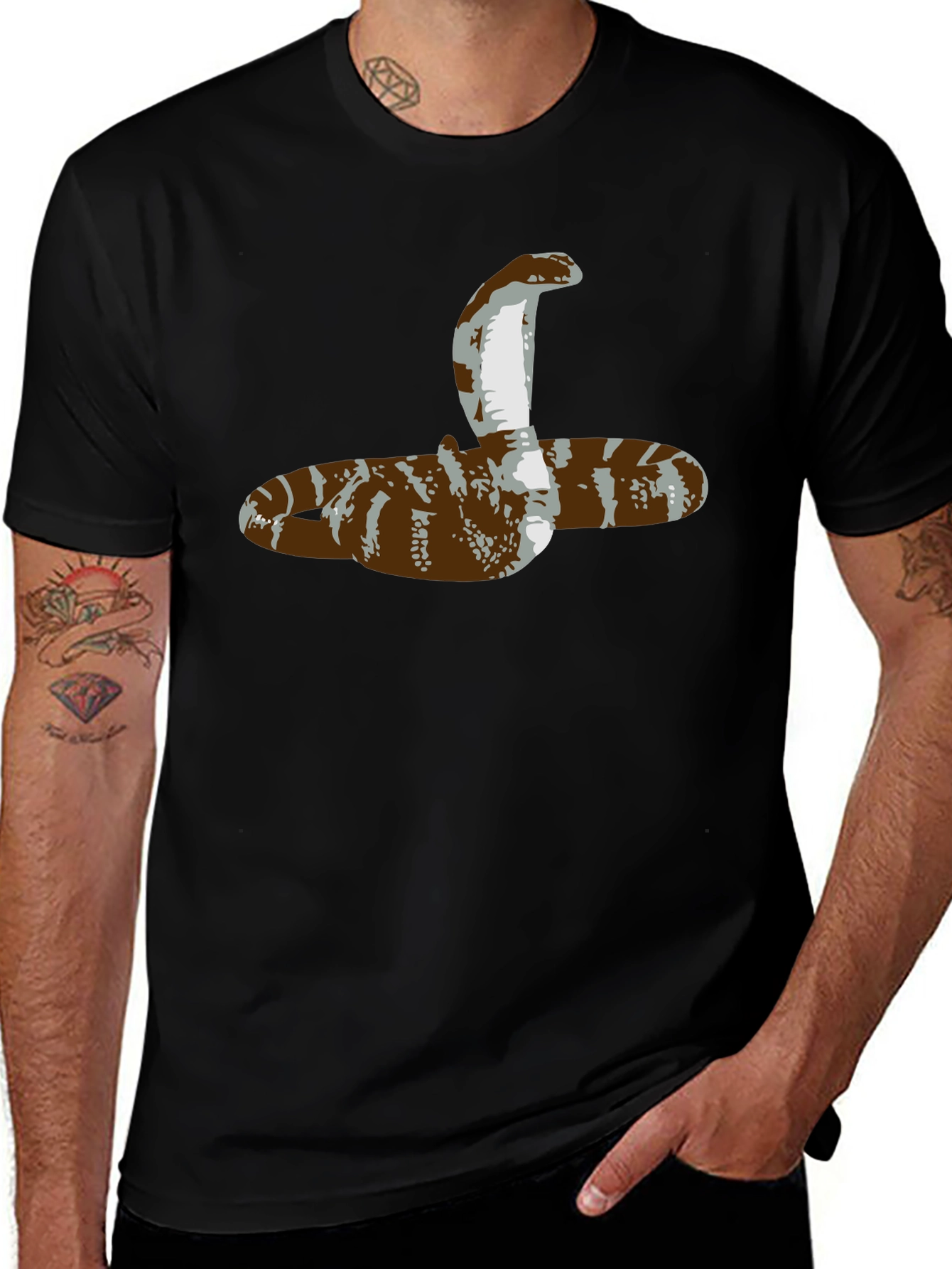 Cobra Snake Graphic Tee - Mens Black T-Shirt