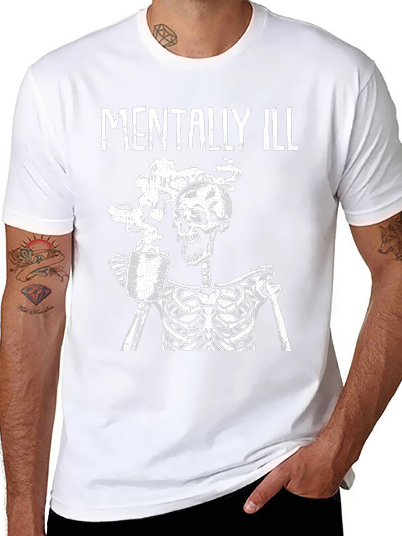 Mentally Ill Skeleton Coffee T-Shirt