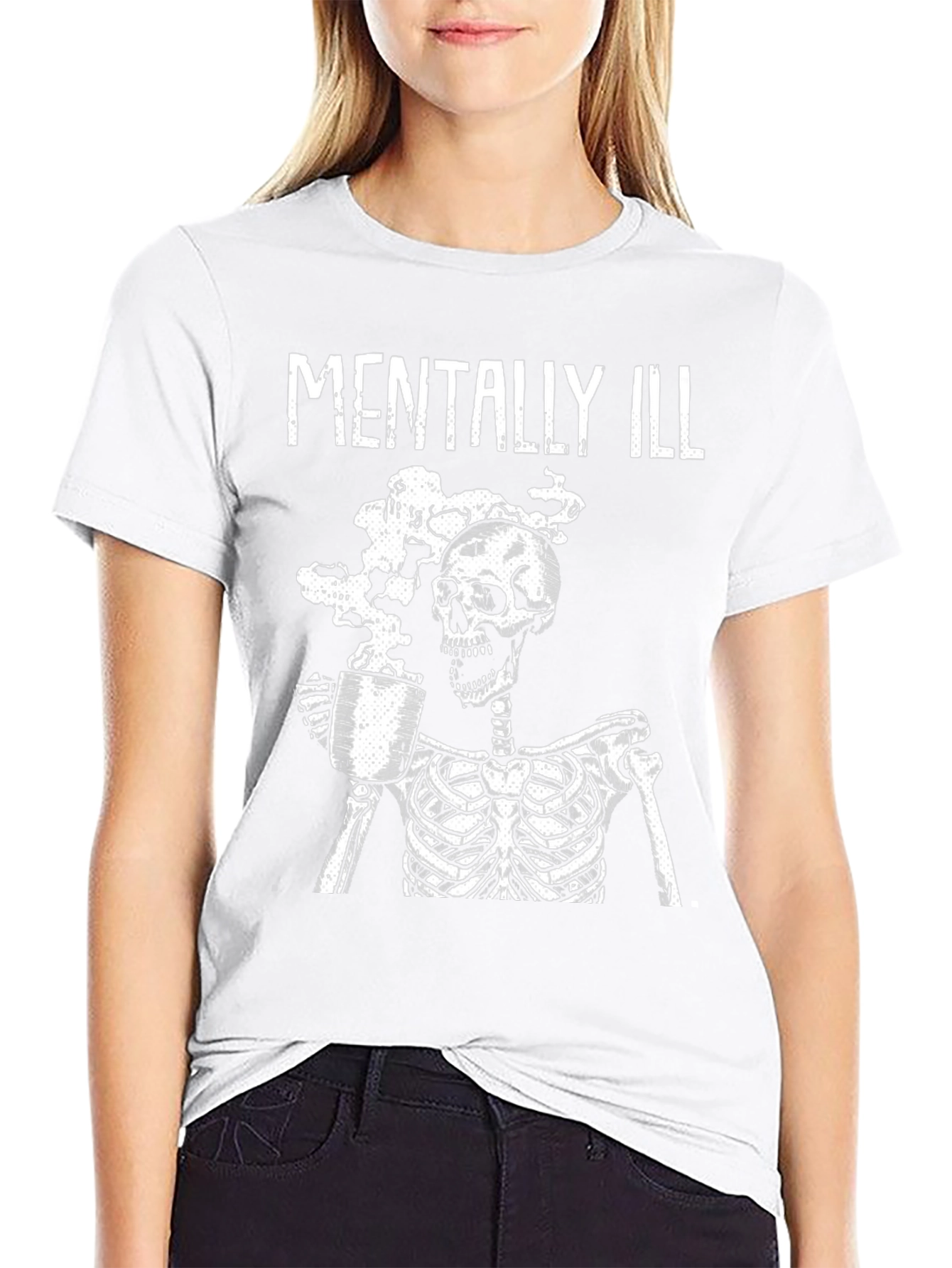 Mentally Ill Skeleton Coffee T-Shirt
