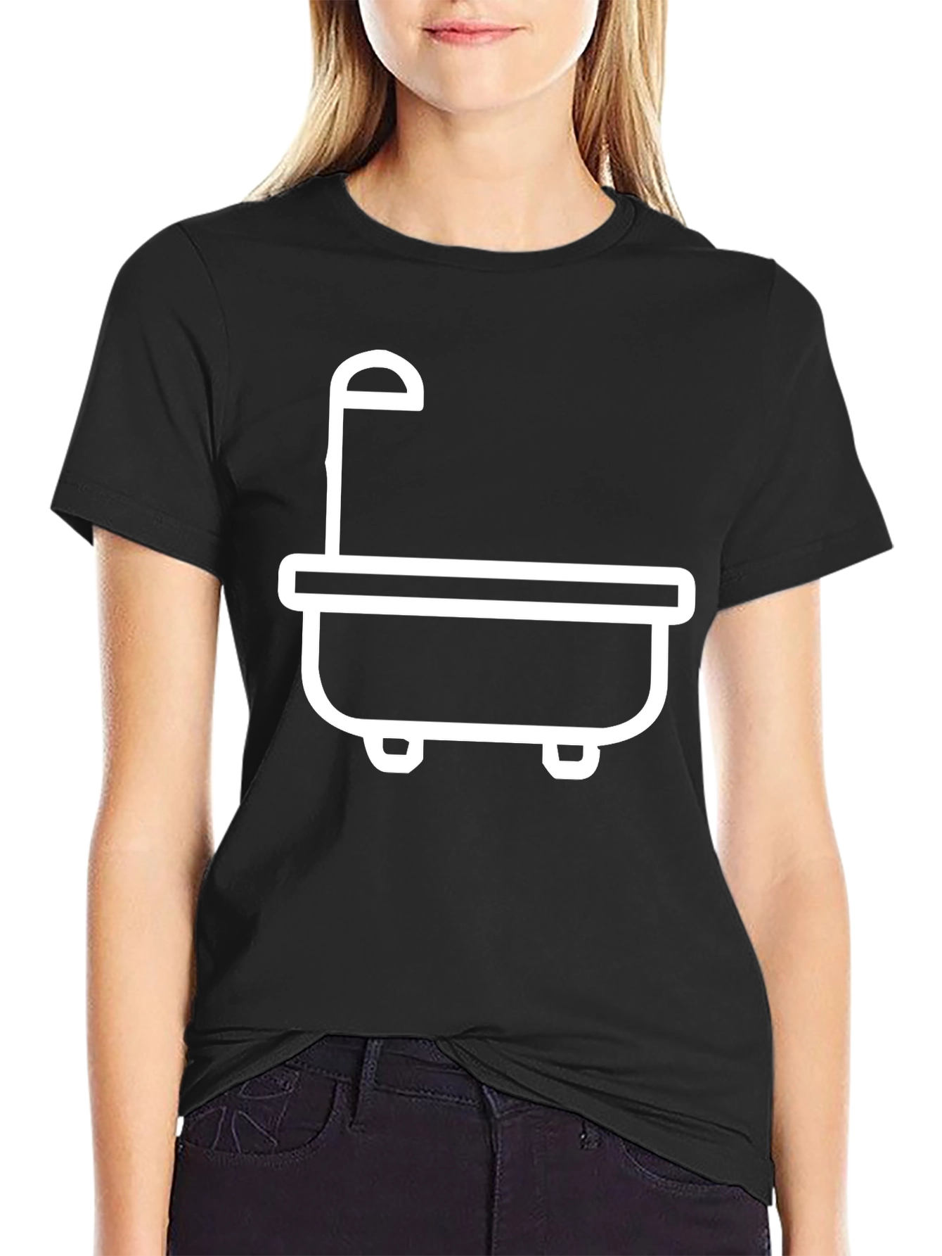 Bathtub Graphic Tee - Stylish Black Cotton T-Shirt