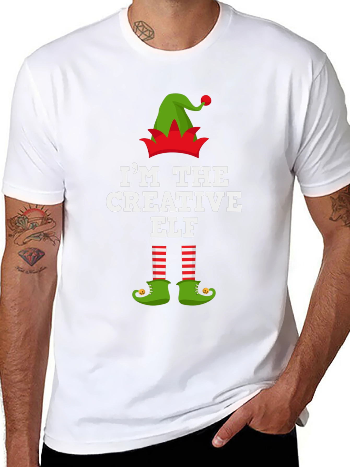 Creative Elf Graphic Tee - Holiday Fun!