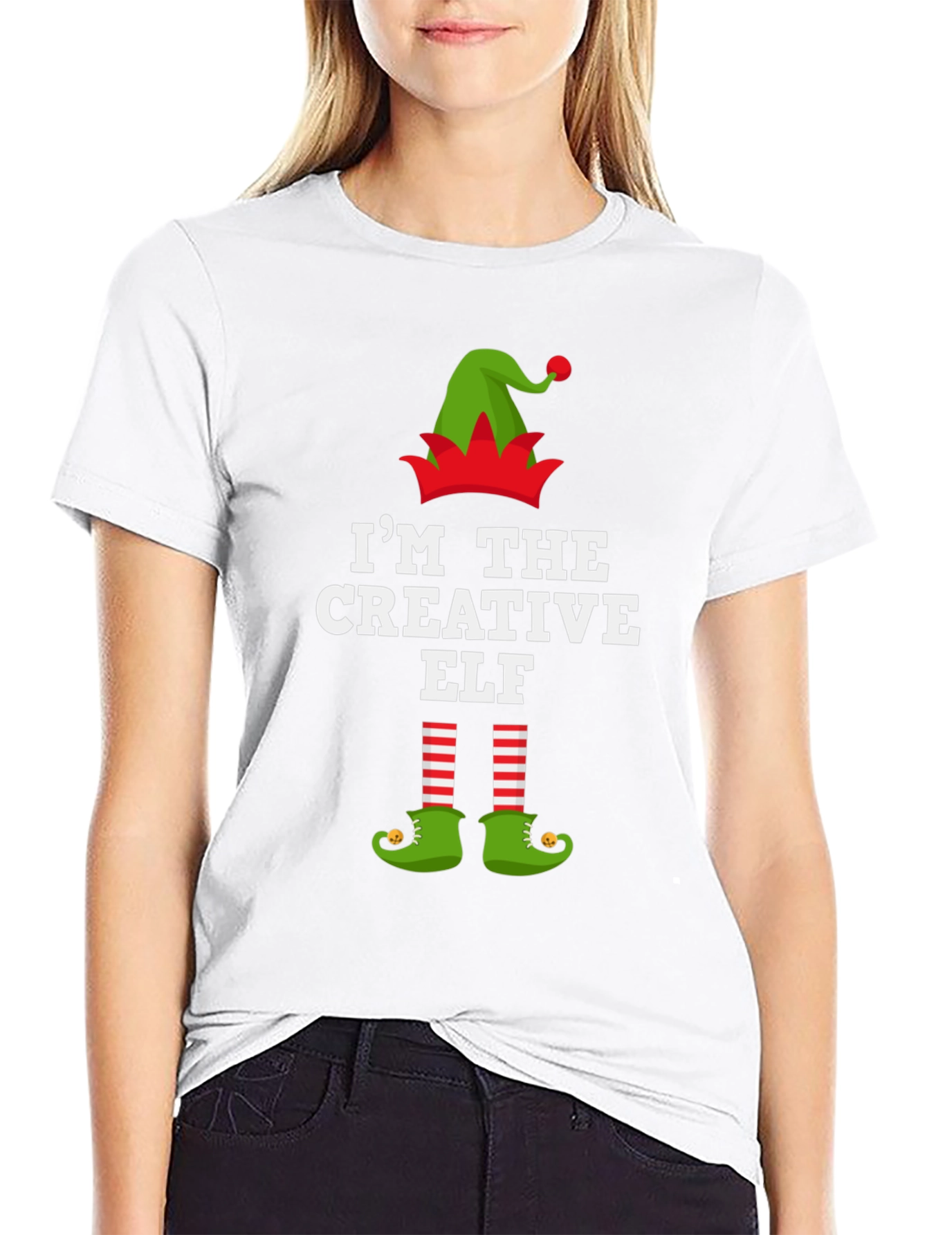 Creative Elf Graphic Tee - Holiday Fun!