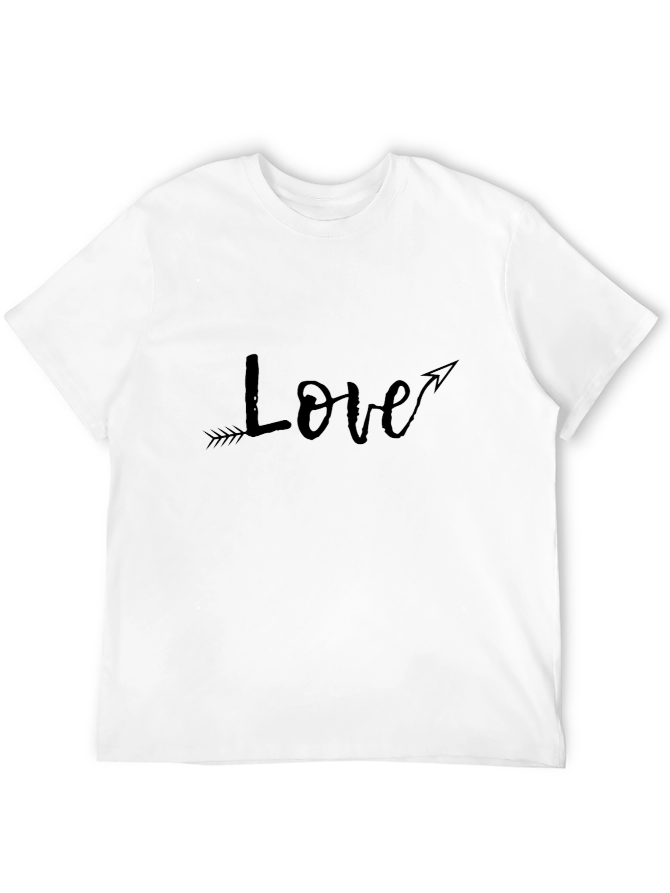 Love Arrow Graphic Tee - Black Cotton Casual Shirt