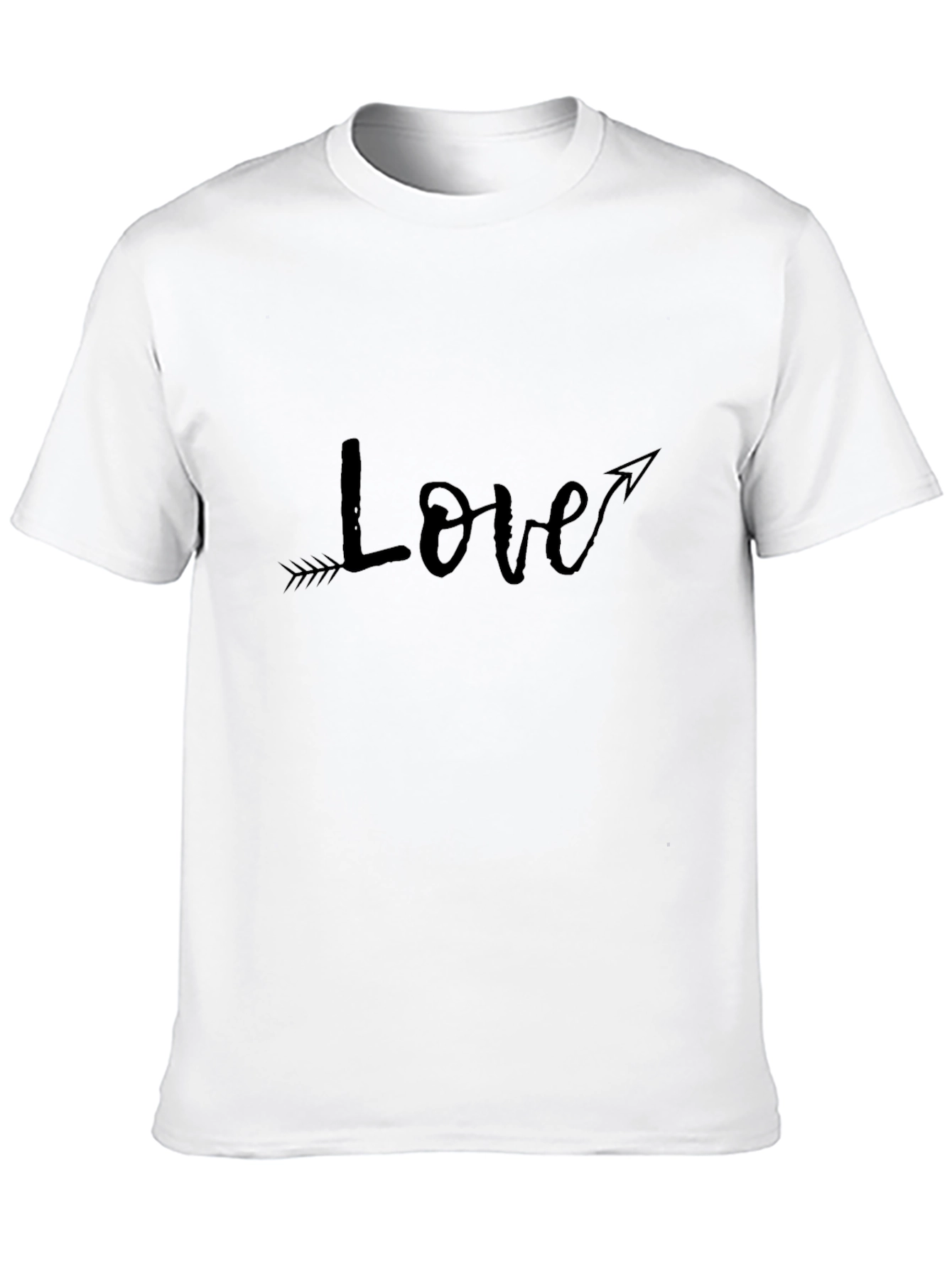 Love Arrow Graphic Tee - Black Cotton Casual Shirt