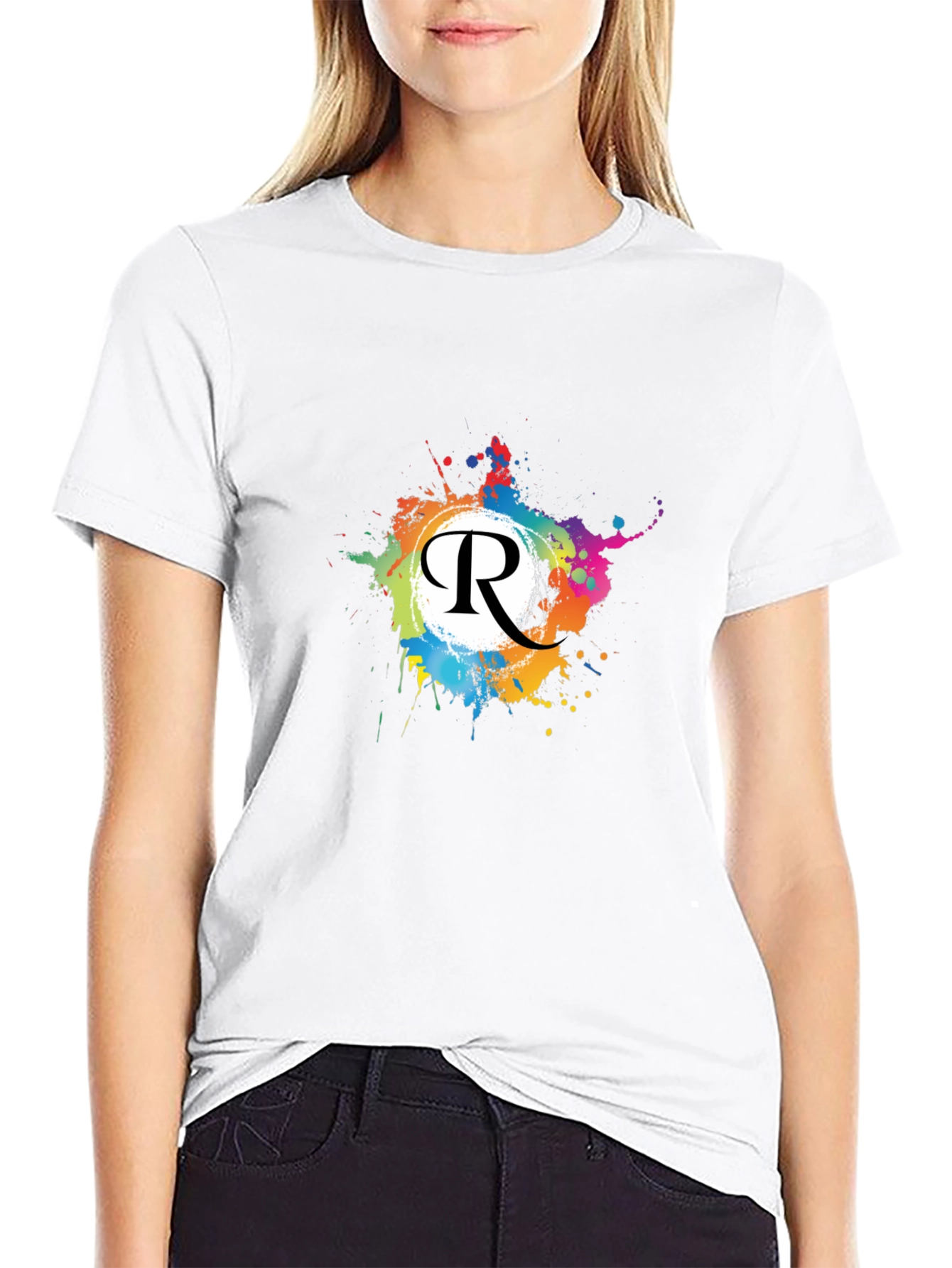 Vibrant R Letter Graphic Tee