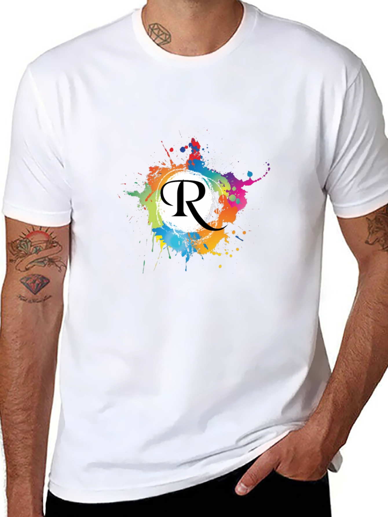 Vibrant R Letter Graphic Tee