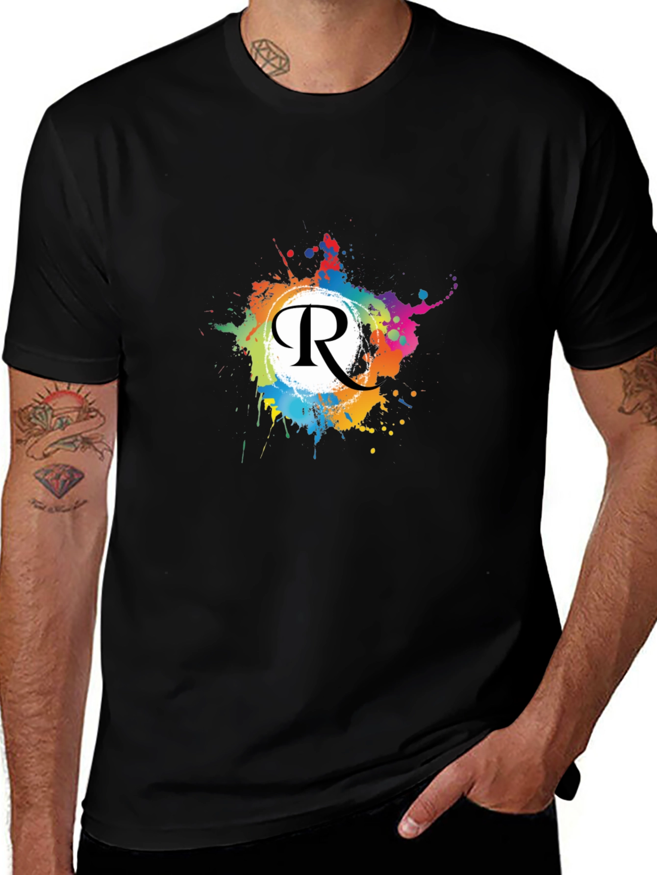 Vibrant R Letter Graphic Tee
