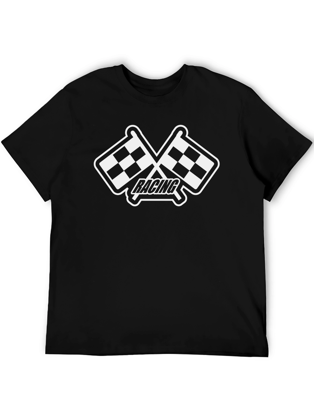 Racing Flags Graphic T-Shirt - Black