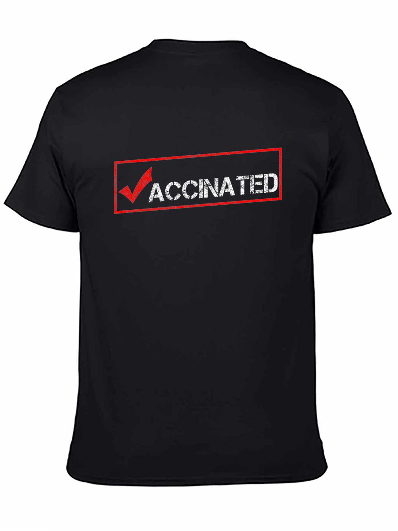 Vaccinated Graphic Tee - Black Cotton T-Shirt