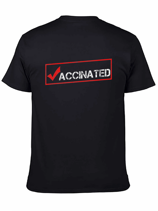 Vaccinated Graphic Tee - Black Cotton T-Shirt