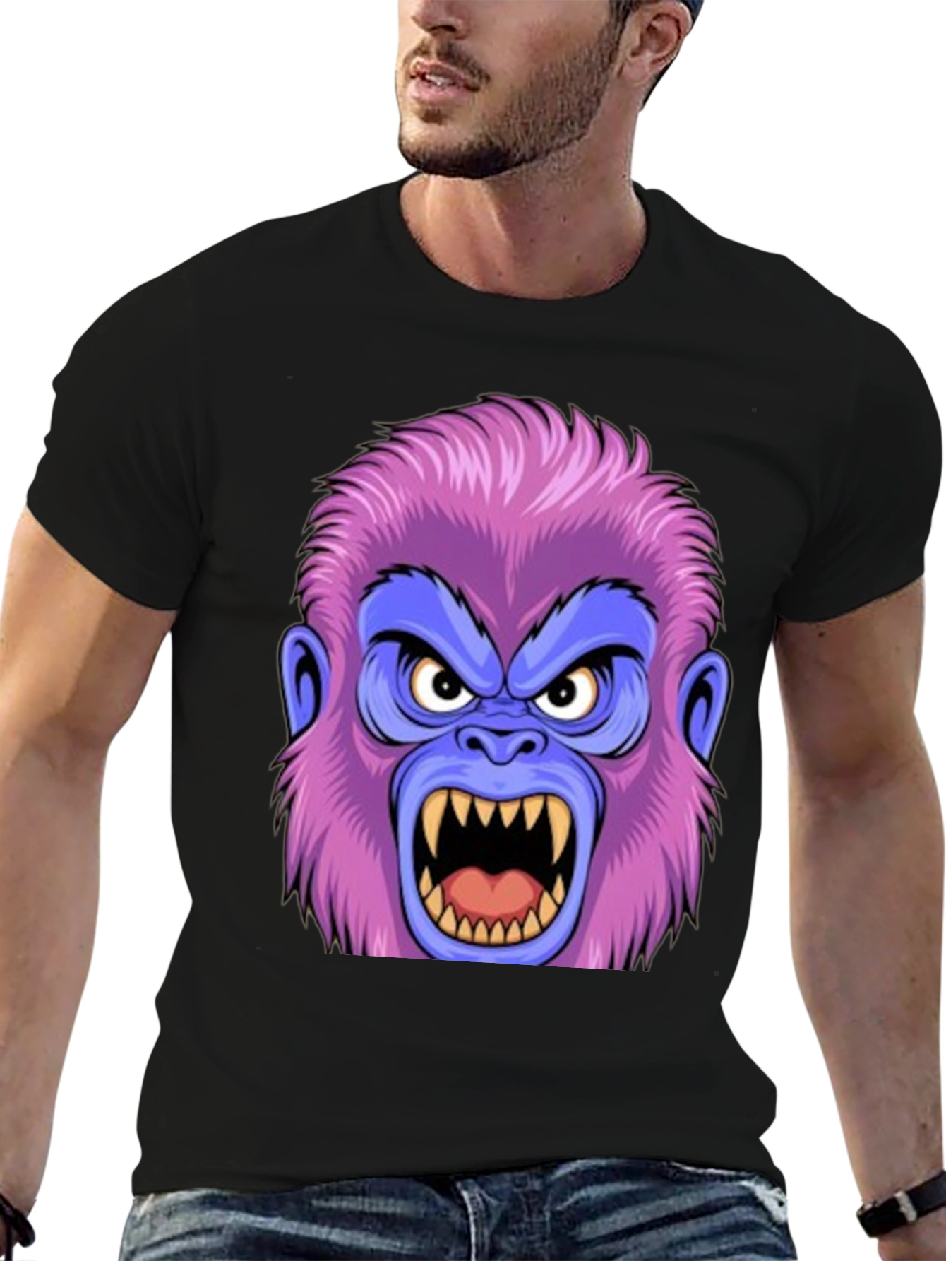 Angry Gorilla Graphic Tee - Black