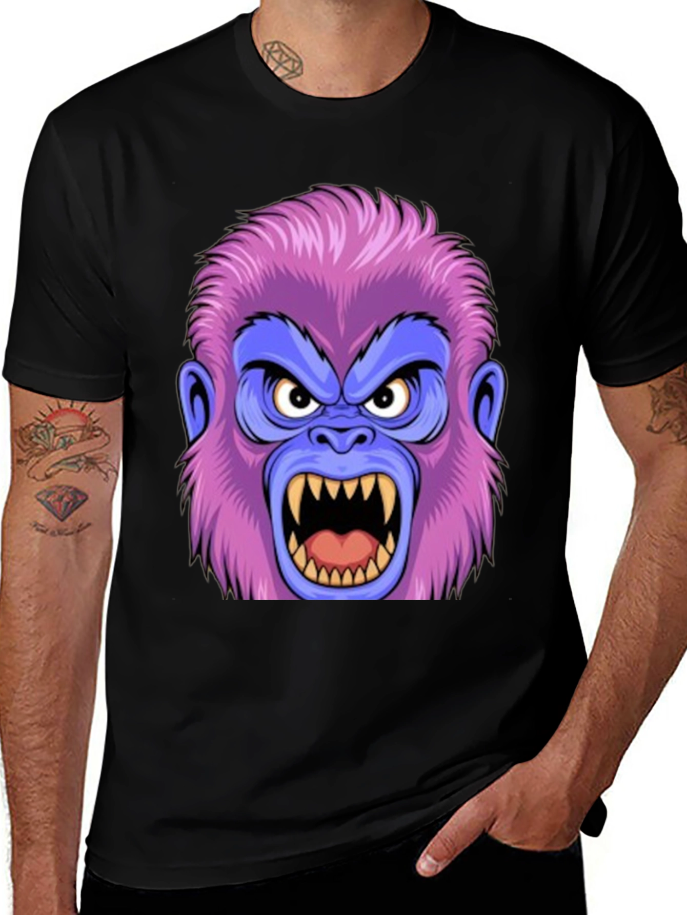 Angry Gorilla Graphic Tee - Black