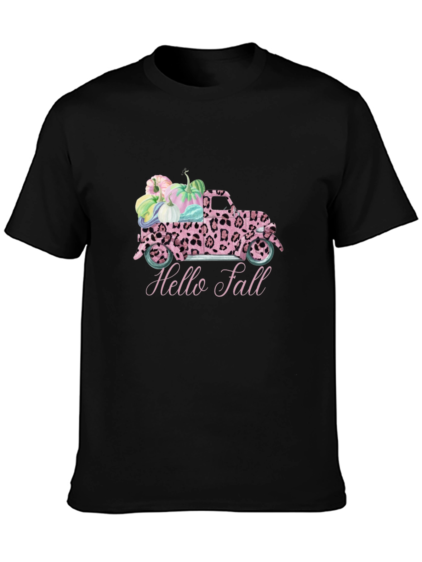 Hello Fall Leopard Truck T-Shirt