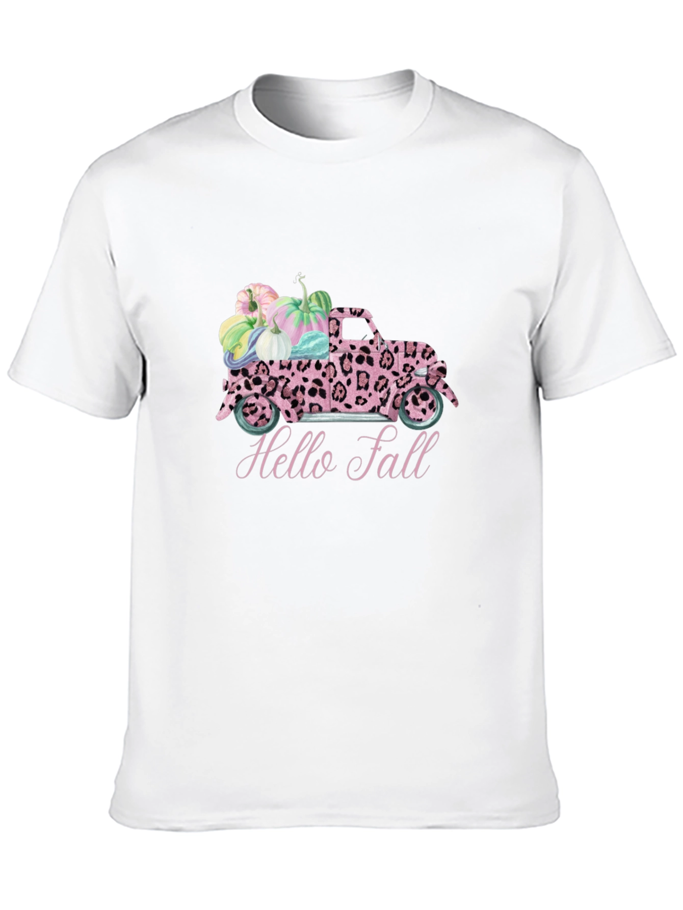 Hello Fall Leopard Truck T-Shirt