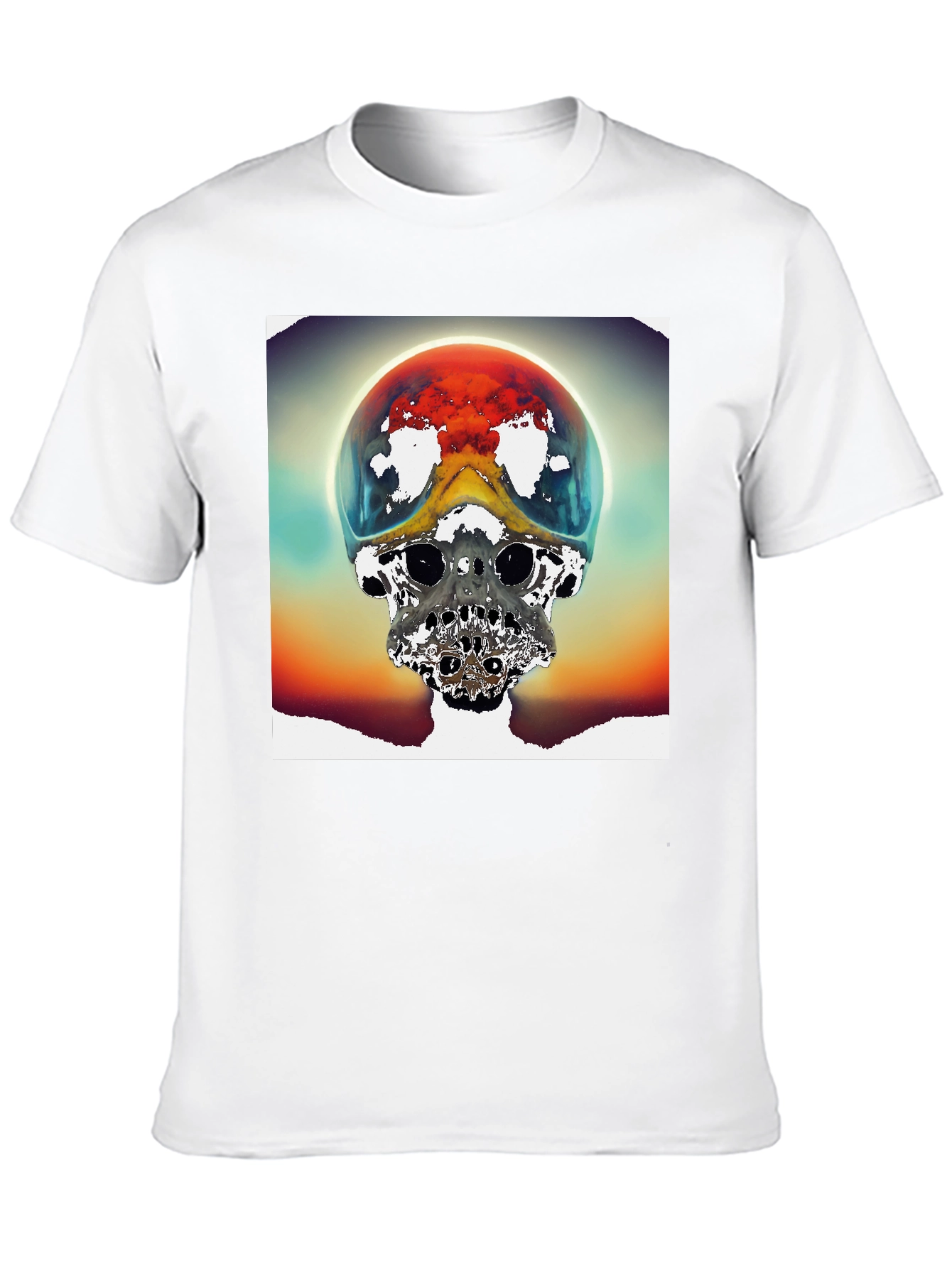 Surreal Skull Graphic Tee - Unique Sci-Fi Design