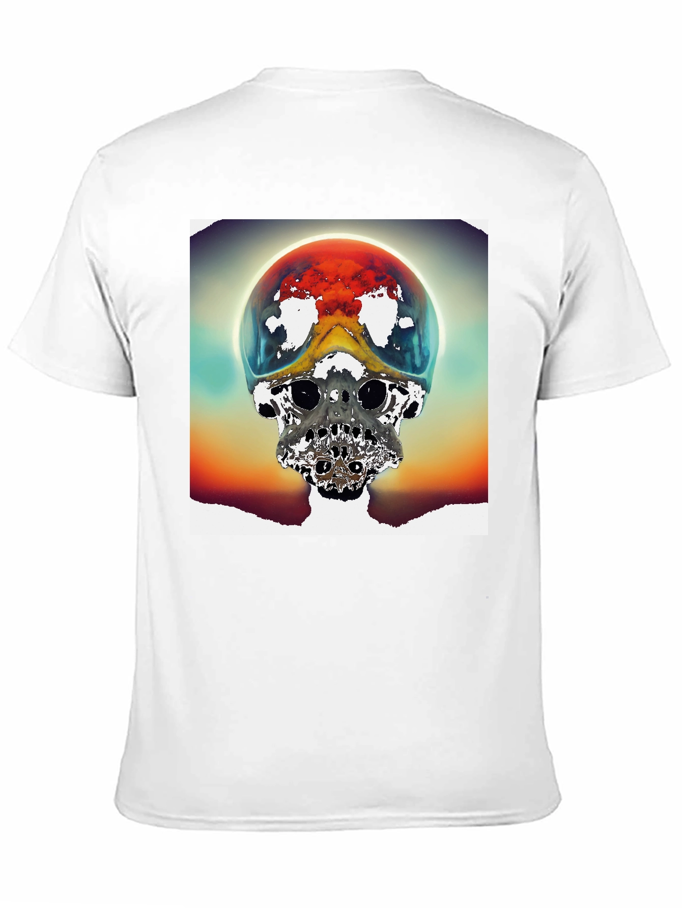 Surreal Skull Graphic Tee - Unique Sci-Fi Design