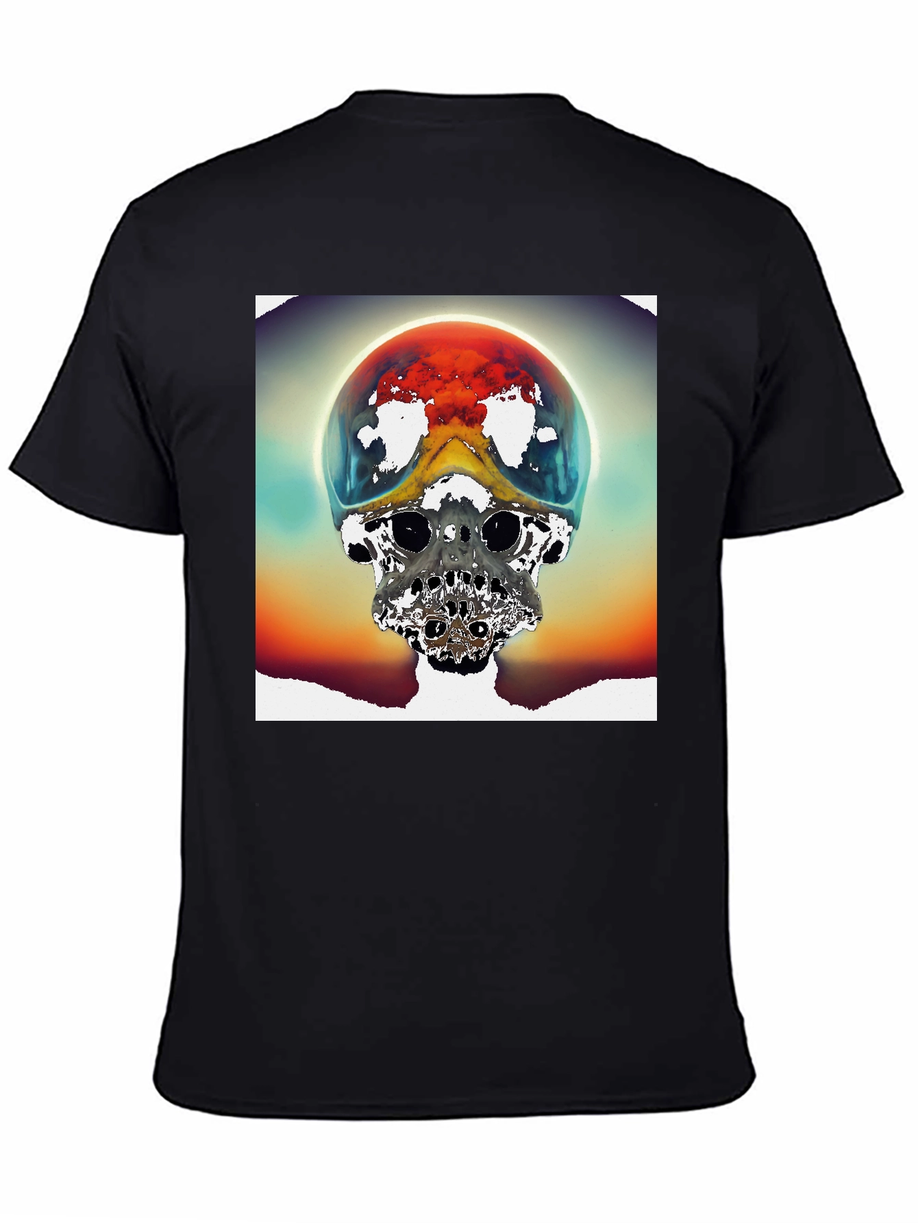 Surreal Skull Graphic Tee - Unique Sci-Fi Design