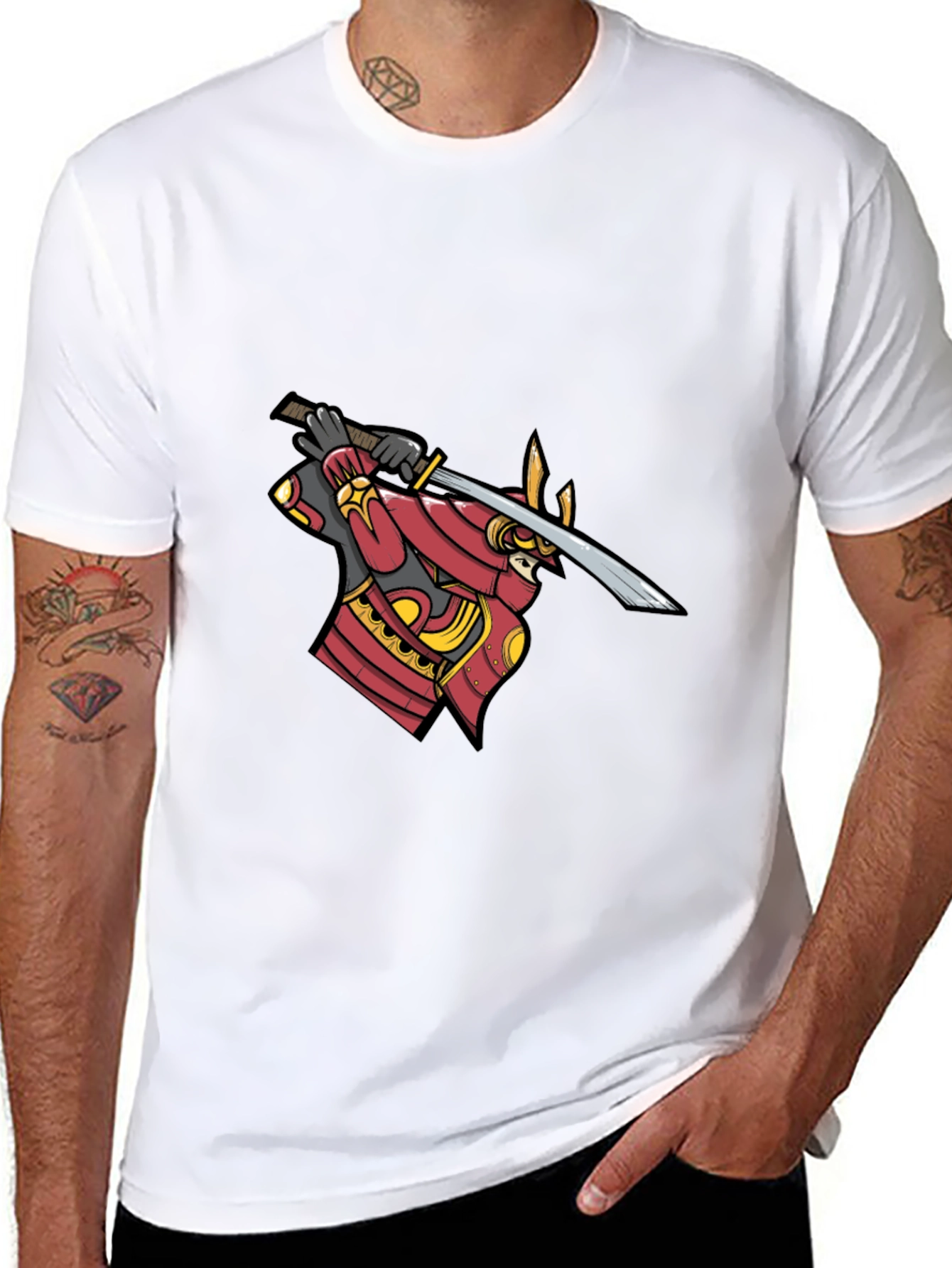 Samurai Warrior Graphic Black T-Shirt