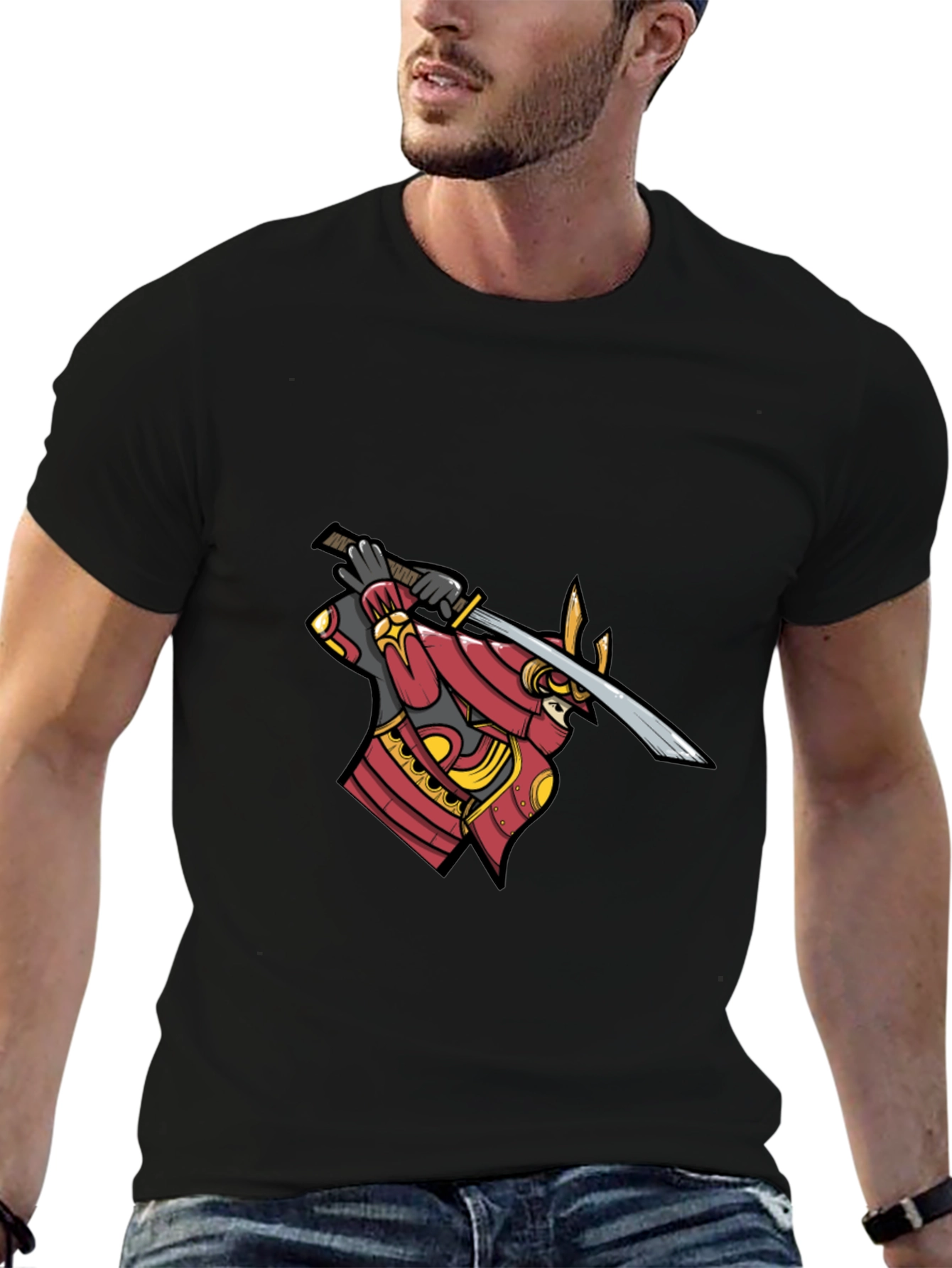 Samurai Warrior Graphic Black T-Shirt