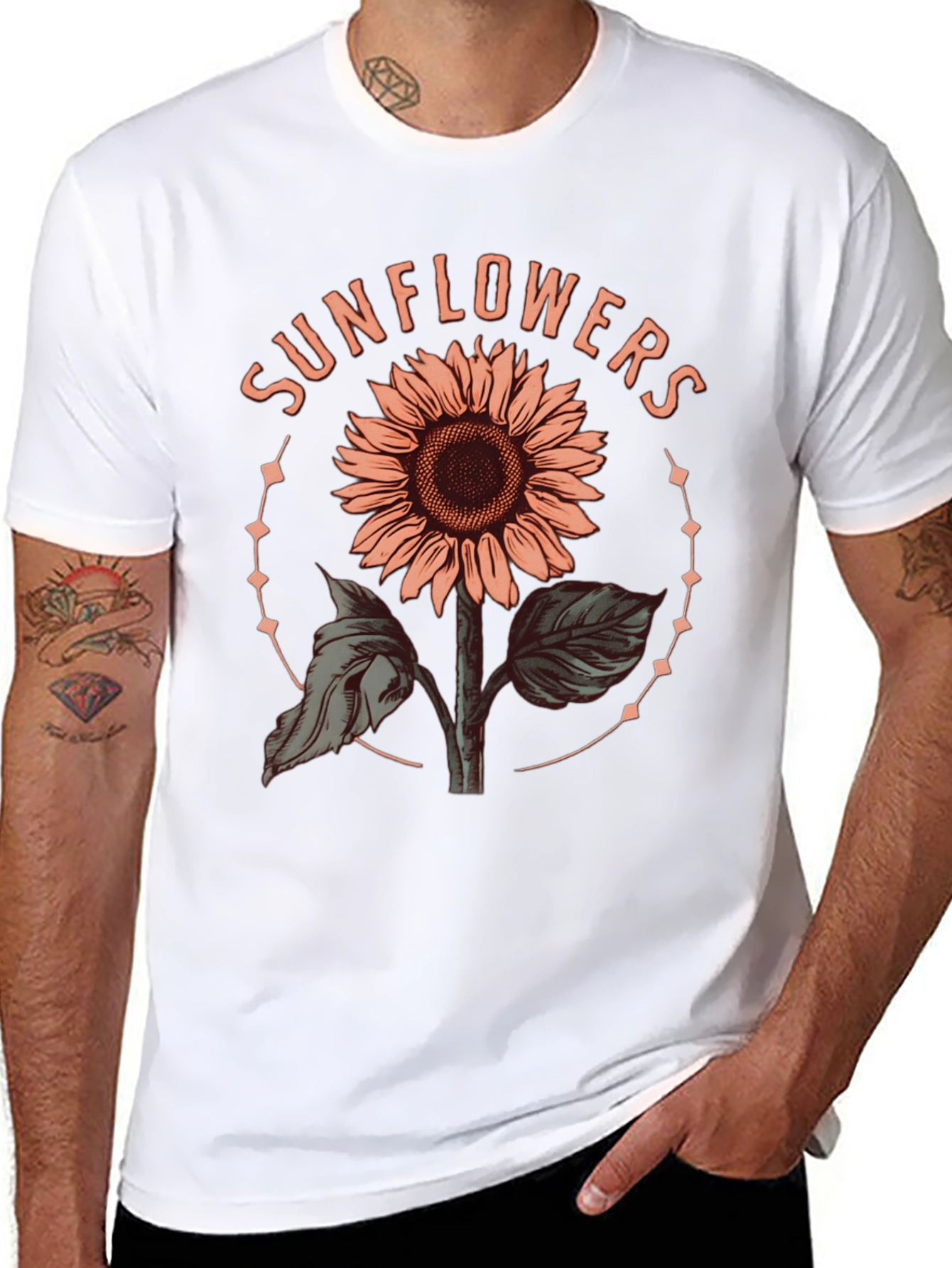 Sunflower Graphic Tee - Trendy Floral Design