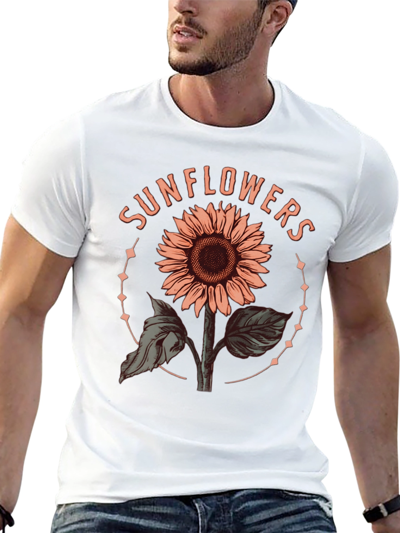 Sunflower Graphic Tee - Trendy Floral Design