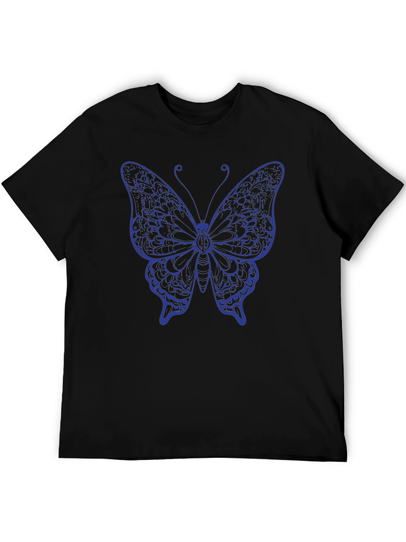 Butterfly Graphic Tee - Black Cotton T-Shirt