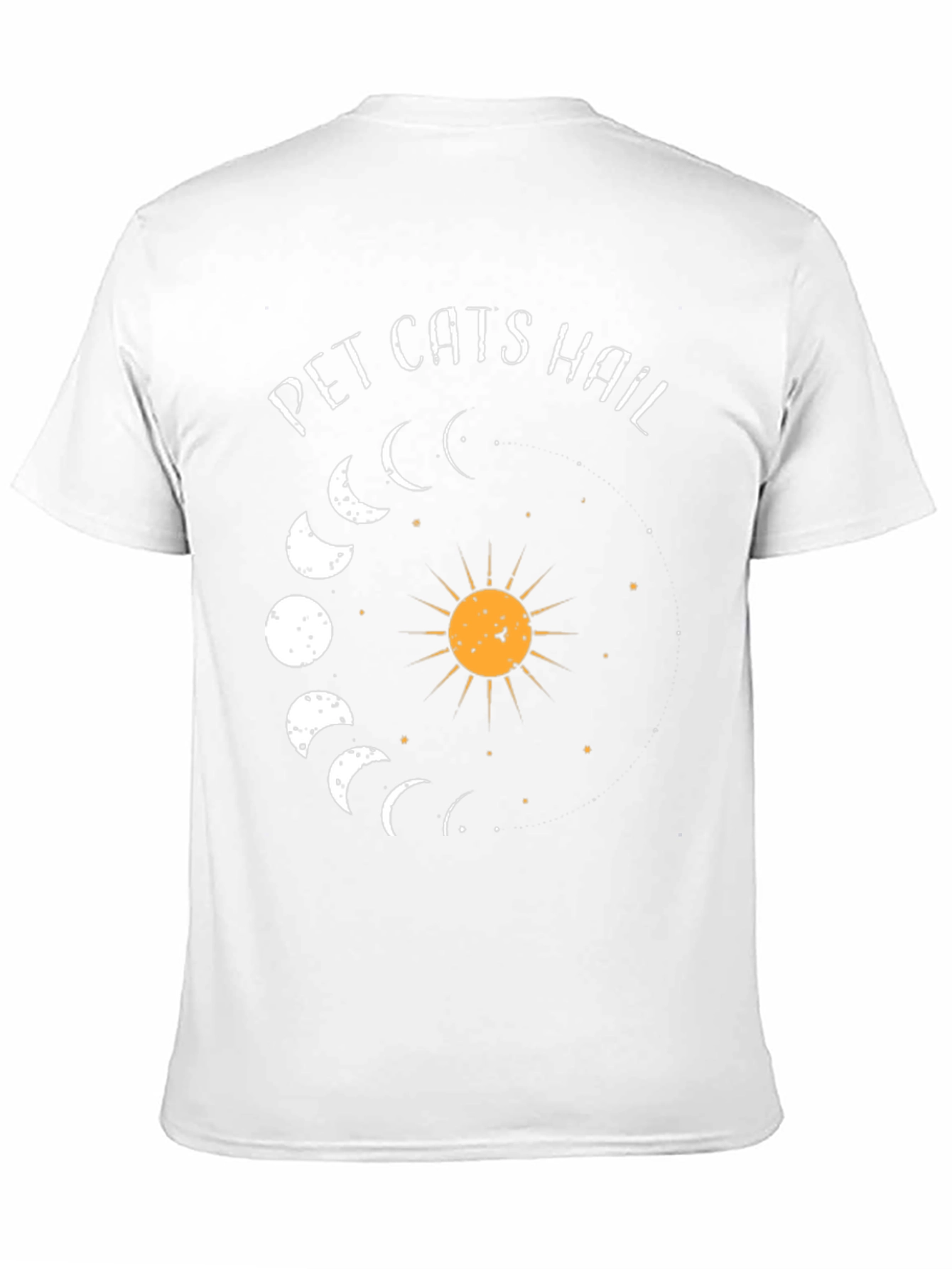 Pet Cats Hail Moon Phase Graphic Tee - Black