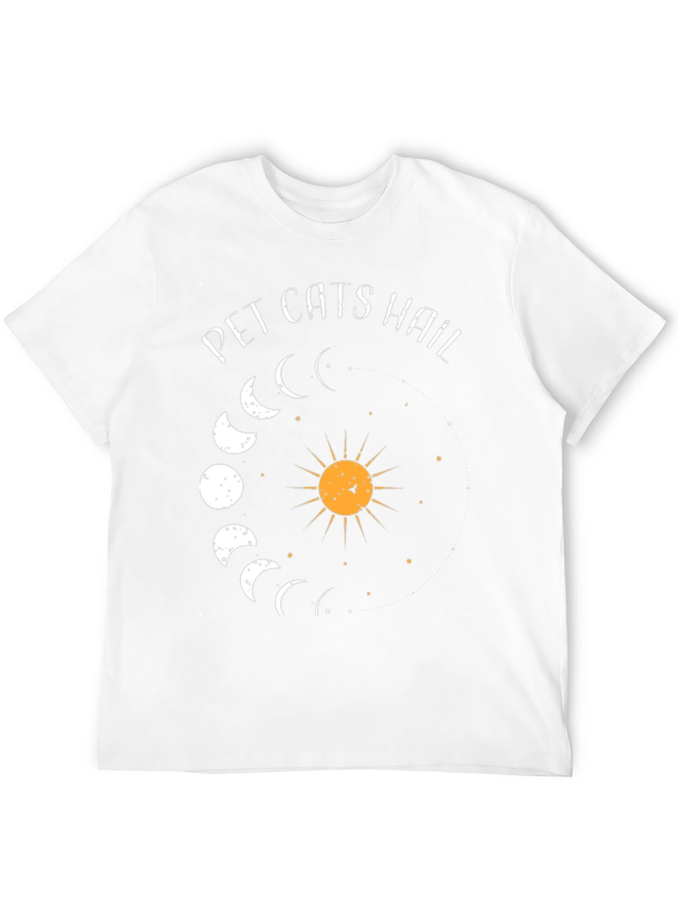 Pet Cats Hail Moon Phase Graphic Tee - Black