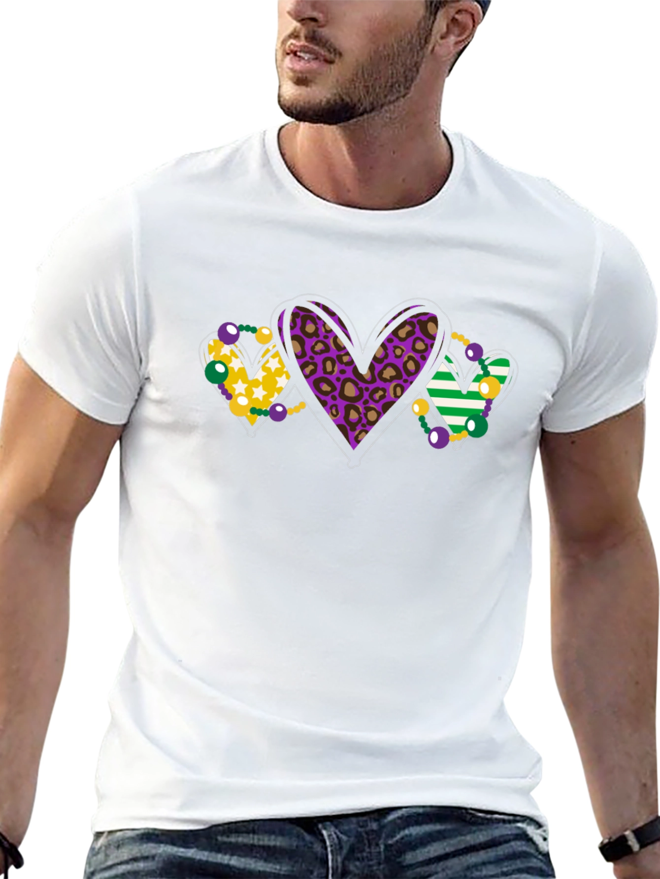 Mardi Gras Heart T-Shirt - Stylish and Fun