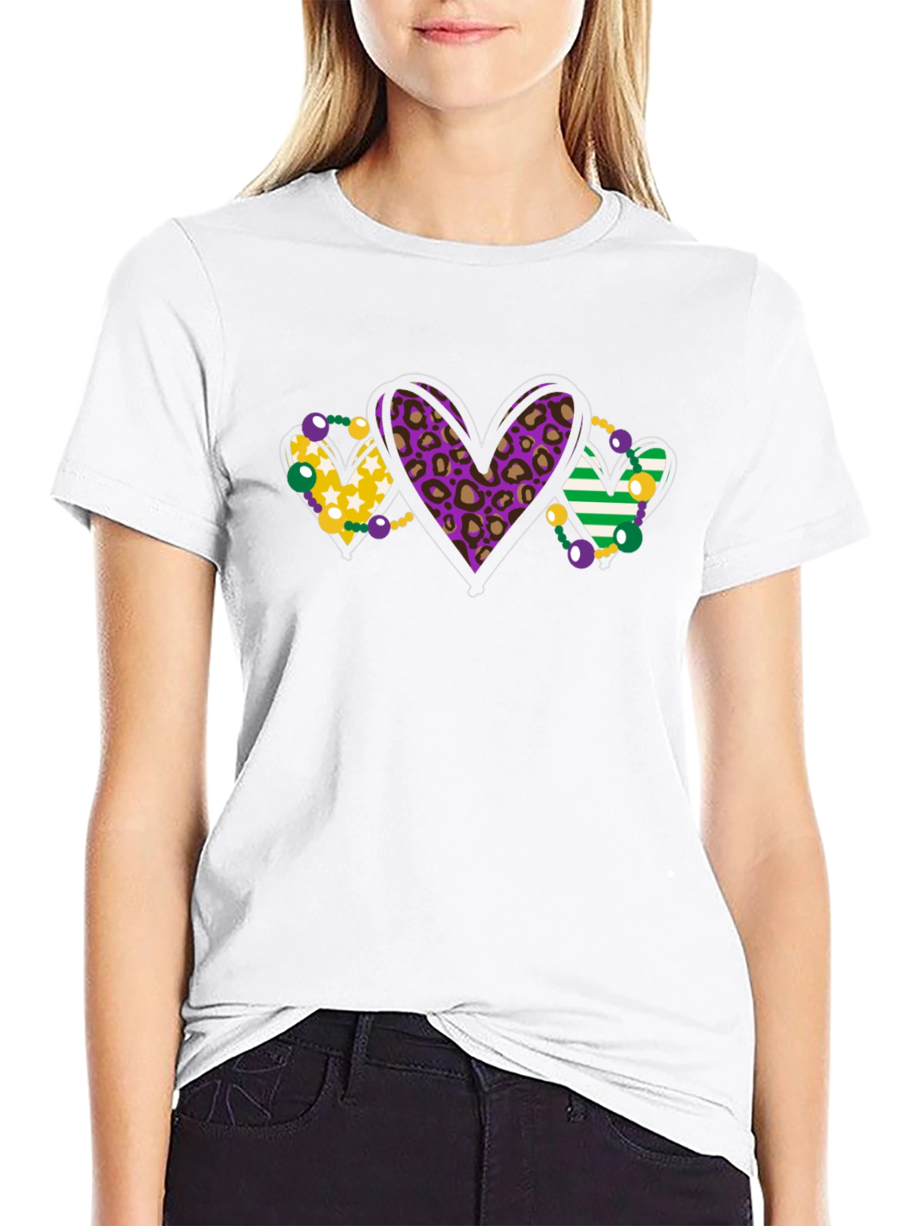Mardi Gras Heart T-Shirt - Stylish and Fun