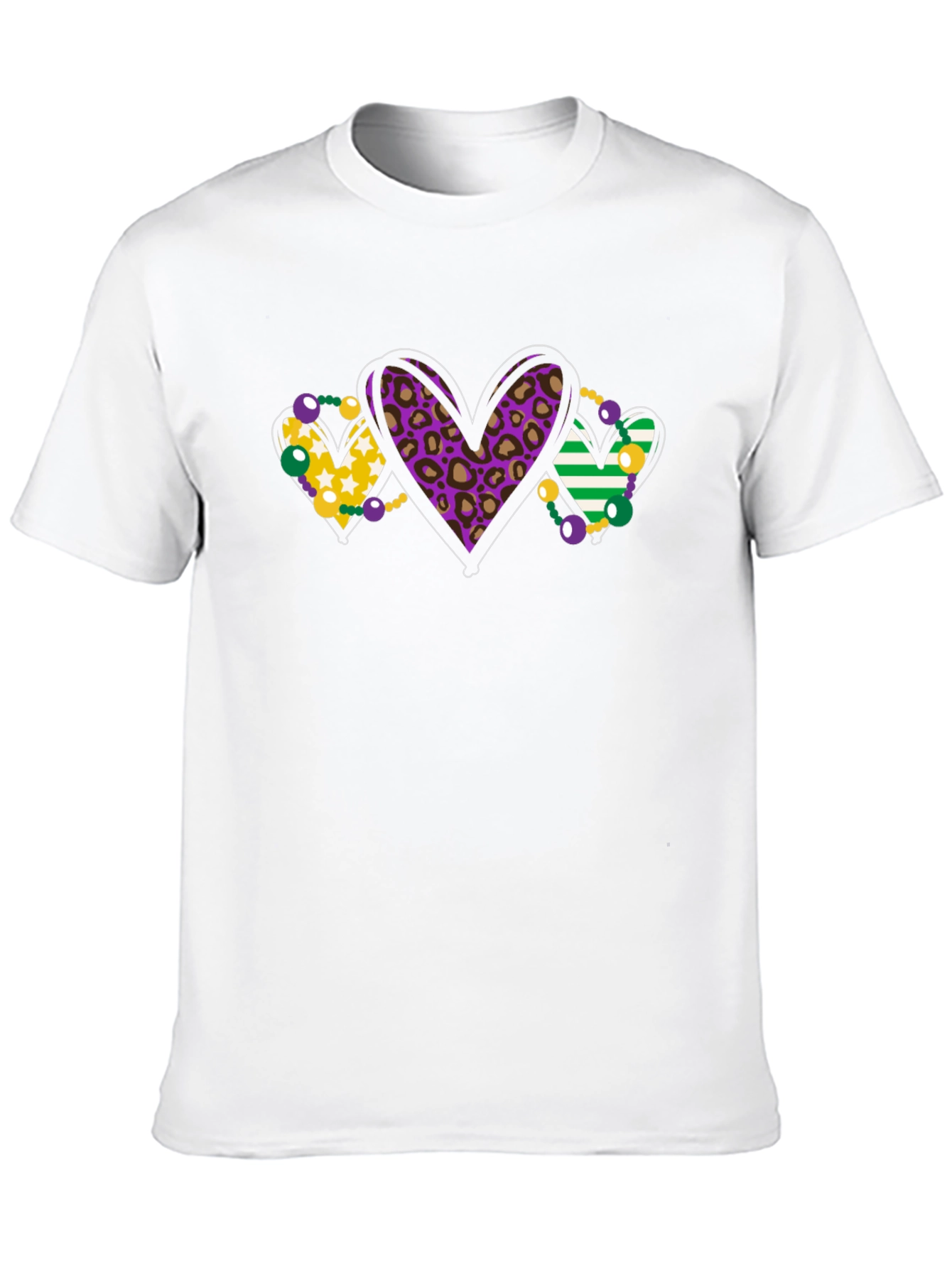 Mardi Gras Heart T-Shirt - Stylish and Fun
