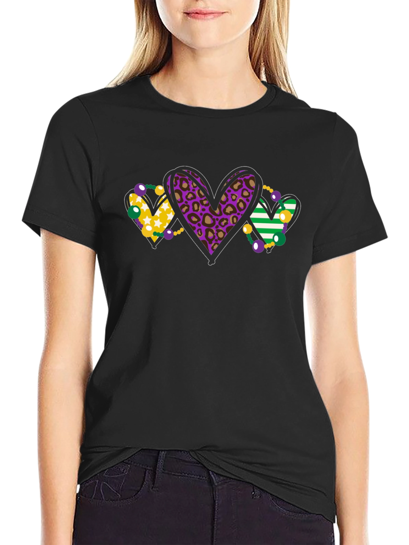 Mardi Gras Heart T-Shirt - Stylish and Fun