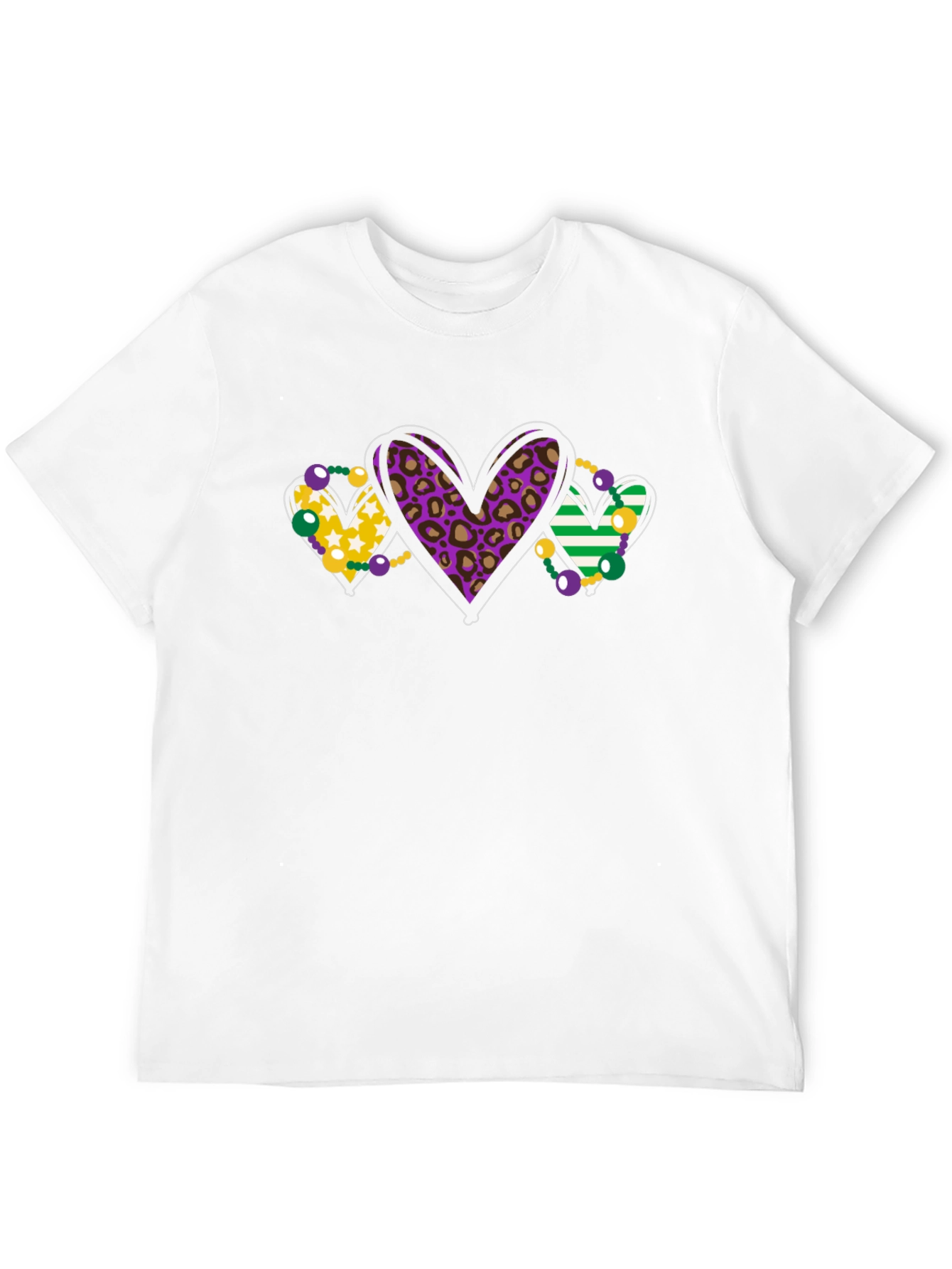 Mardi Gras Heart T-Shirt - Stylish and Fun