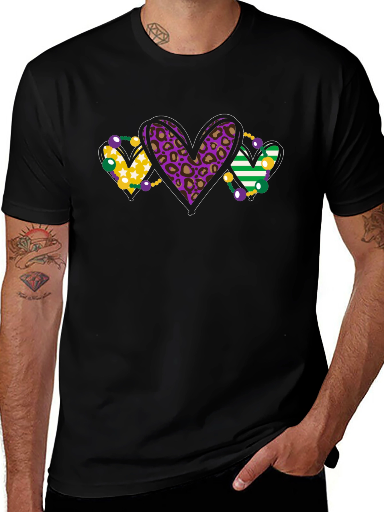 Mardi Gras Heart T-Shirt - Stylish and Fun