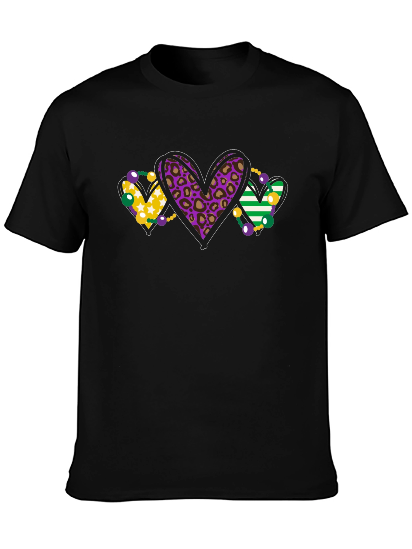 Mardi Gras Heart T-Shirt - Stylish and Fun