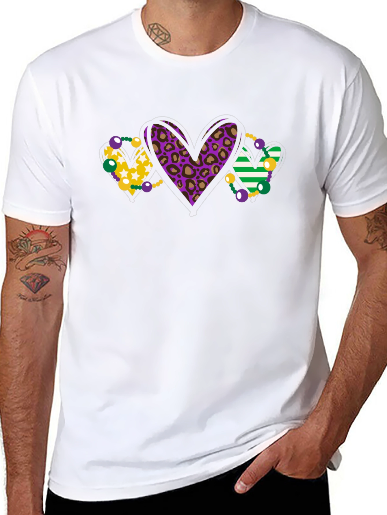 Mardi Gras Heart T-Shirt - Stylish and Fun