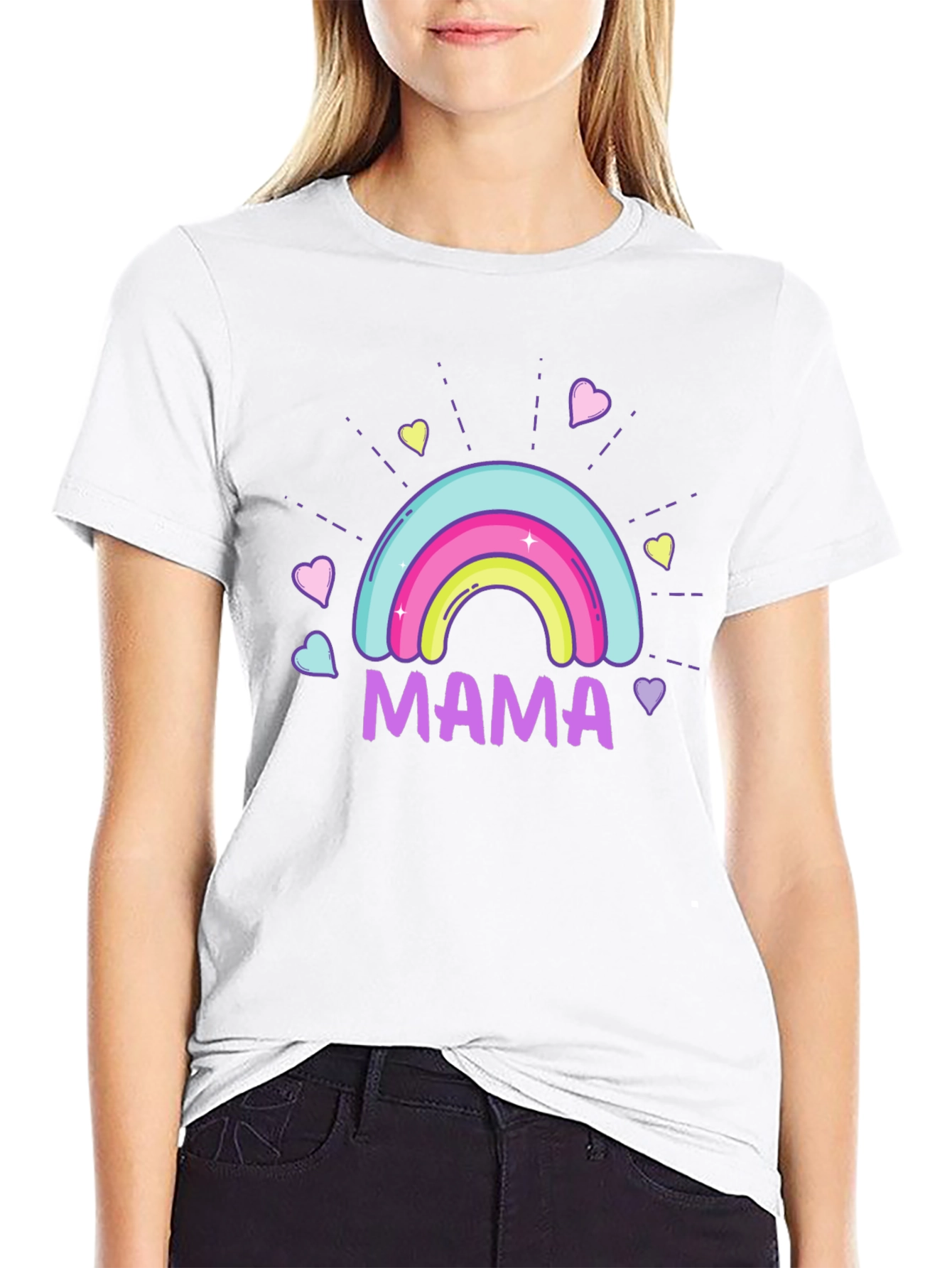 Mama Rainbow Graphic T-Shirt - Cute Mothers Day Gift