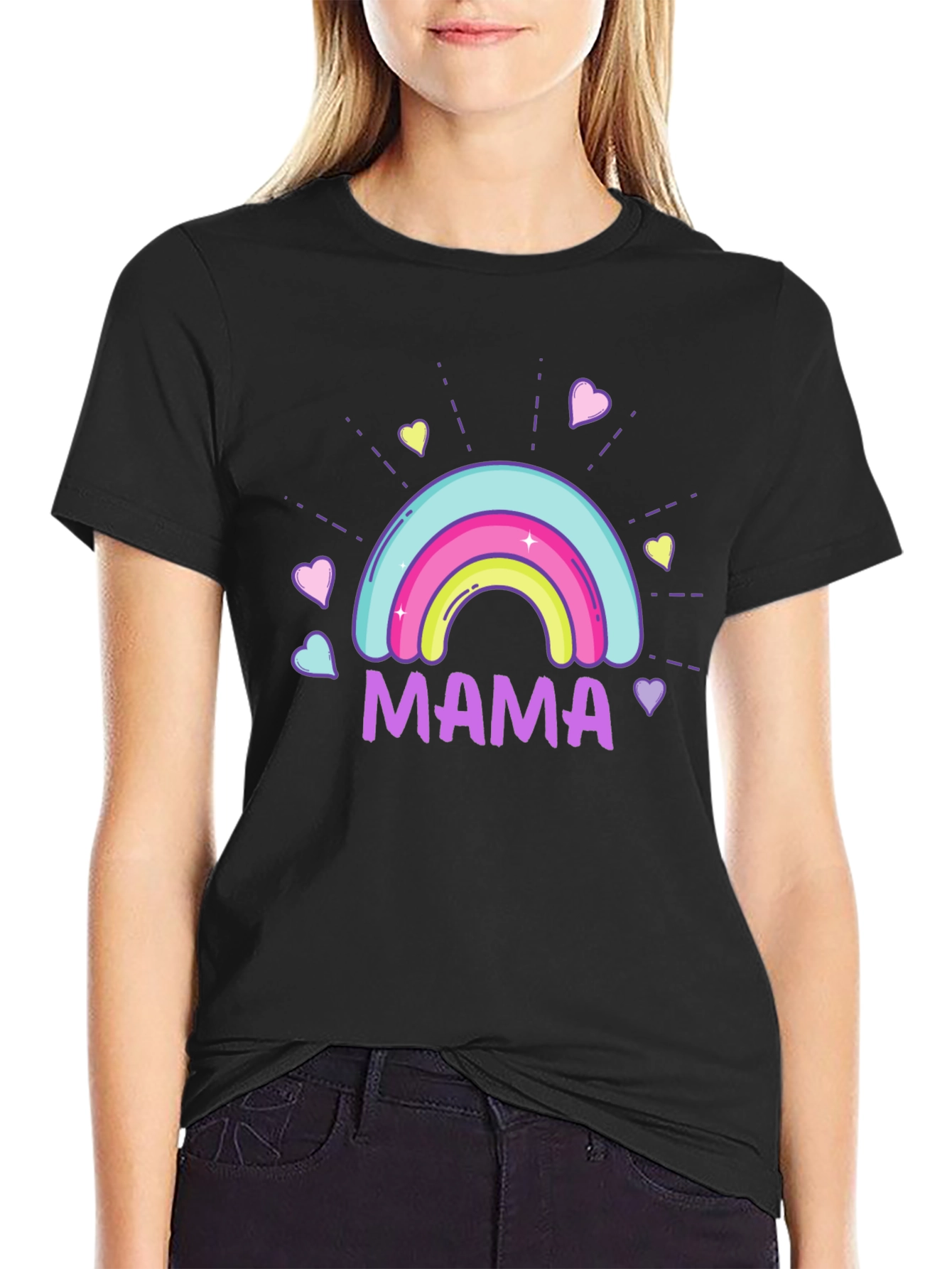Mama Rainbow Graphic T-Shirt - Cute Mothers Day Gift