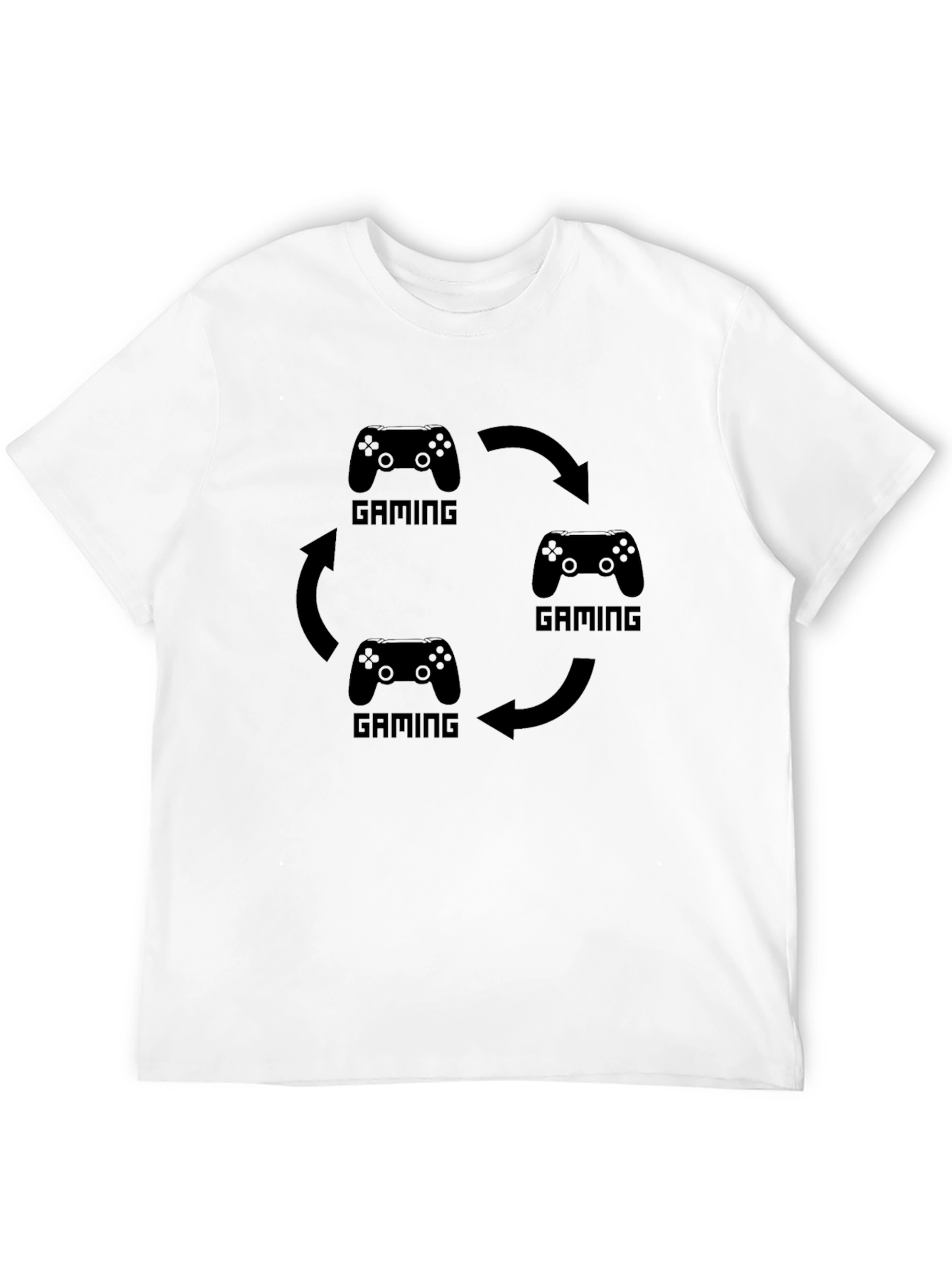 Gaming Cycle Black T-Shirt - Gamer Gift