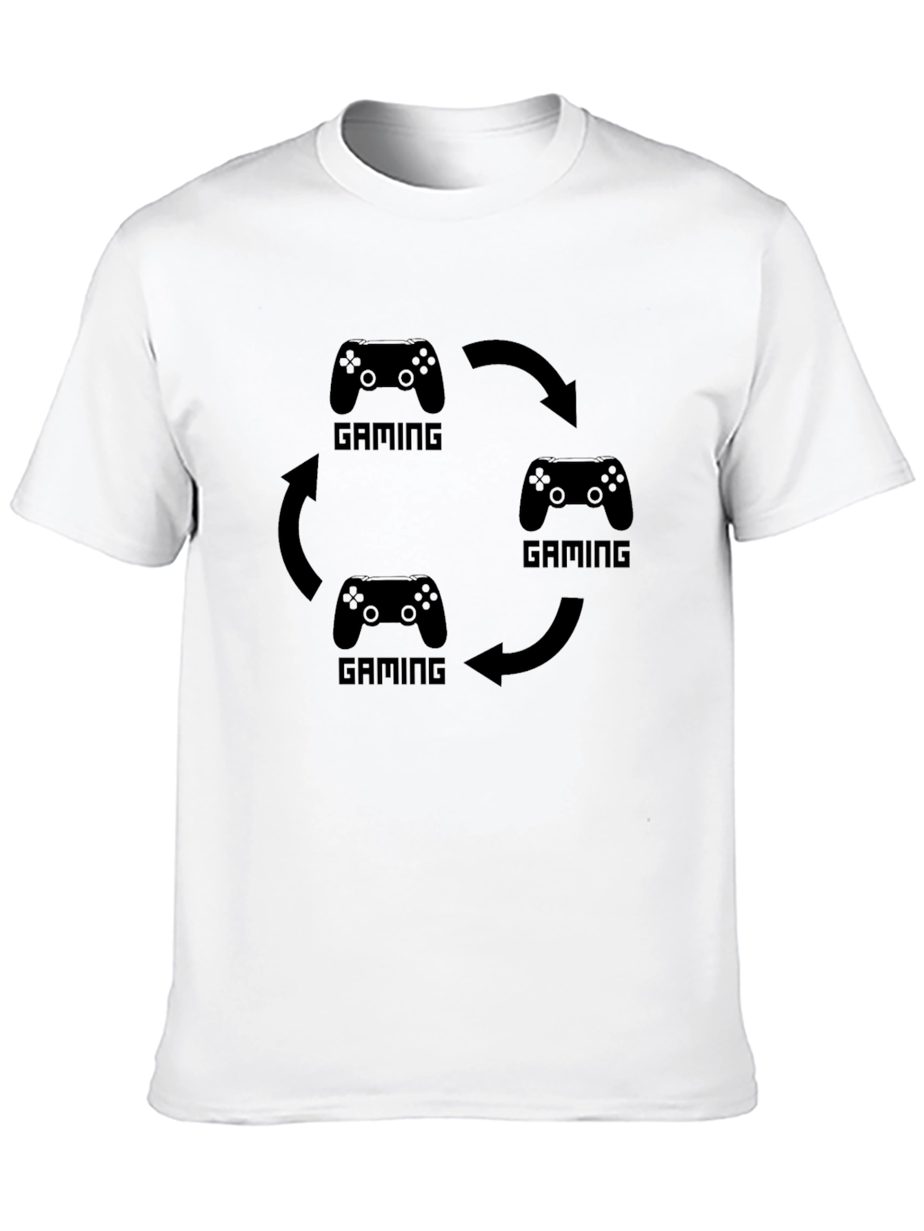 Gaming Cycle Black T-Shirt - Gamer Gift