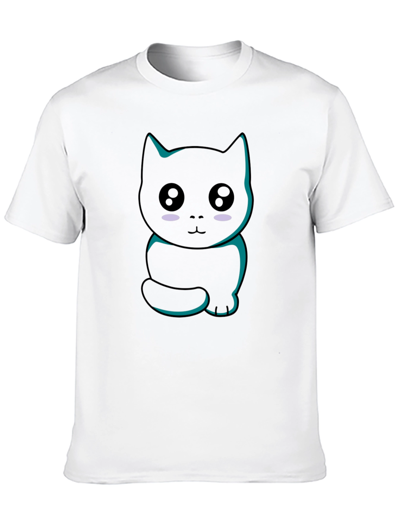 Cute Cartoon Black Cat Graphic T-Shirt
