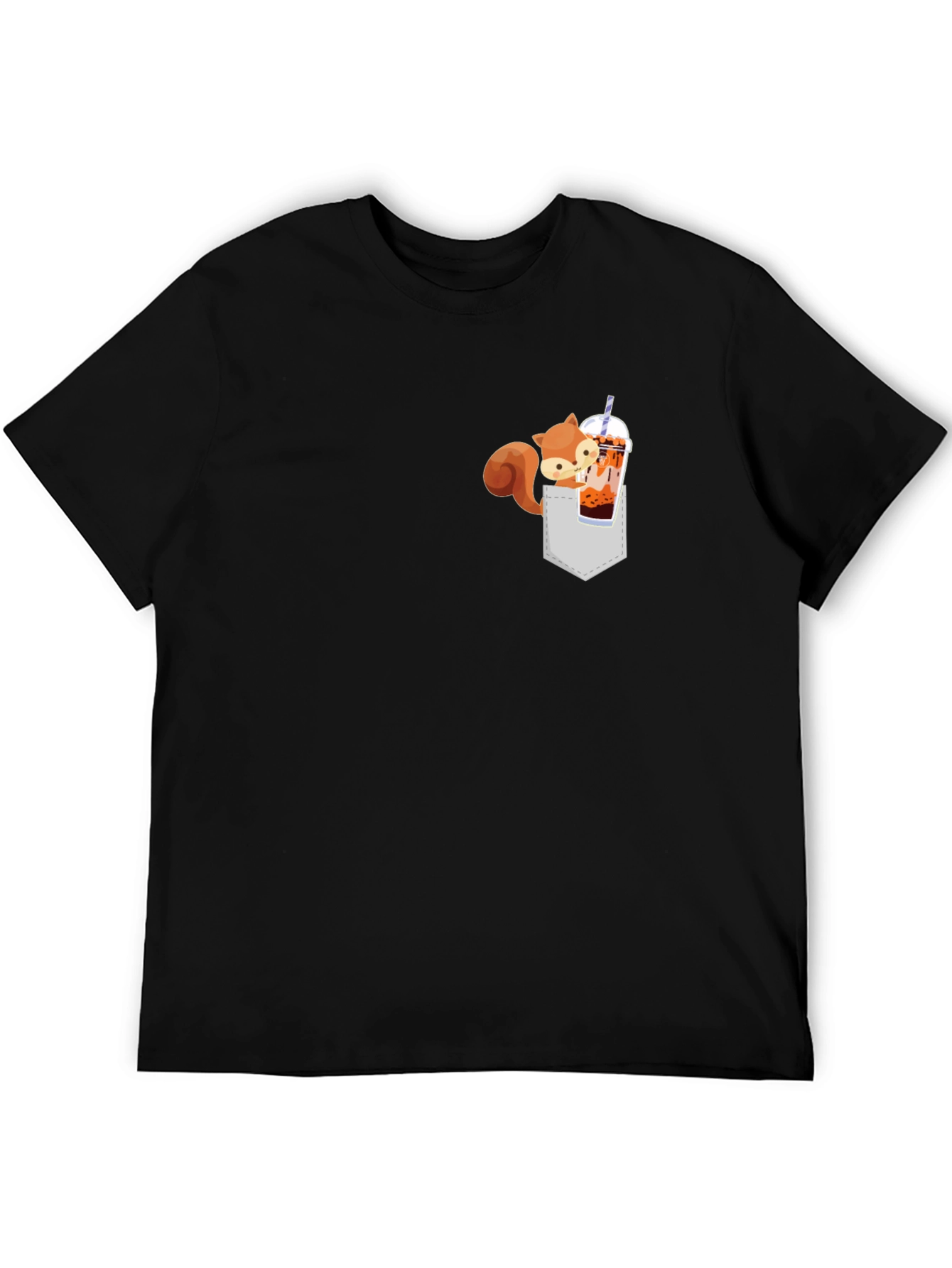 Squirrel in Pocket Bubble Tea T-Shirt