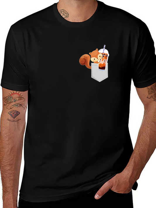 Squirrel in Pocket Bubble Tea T-Shirt
