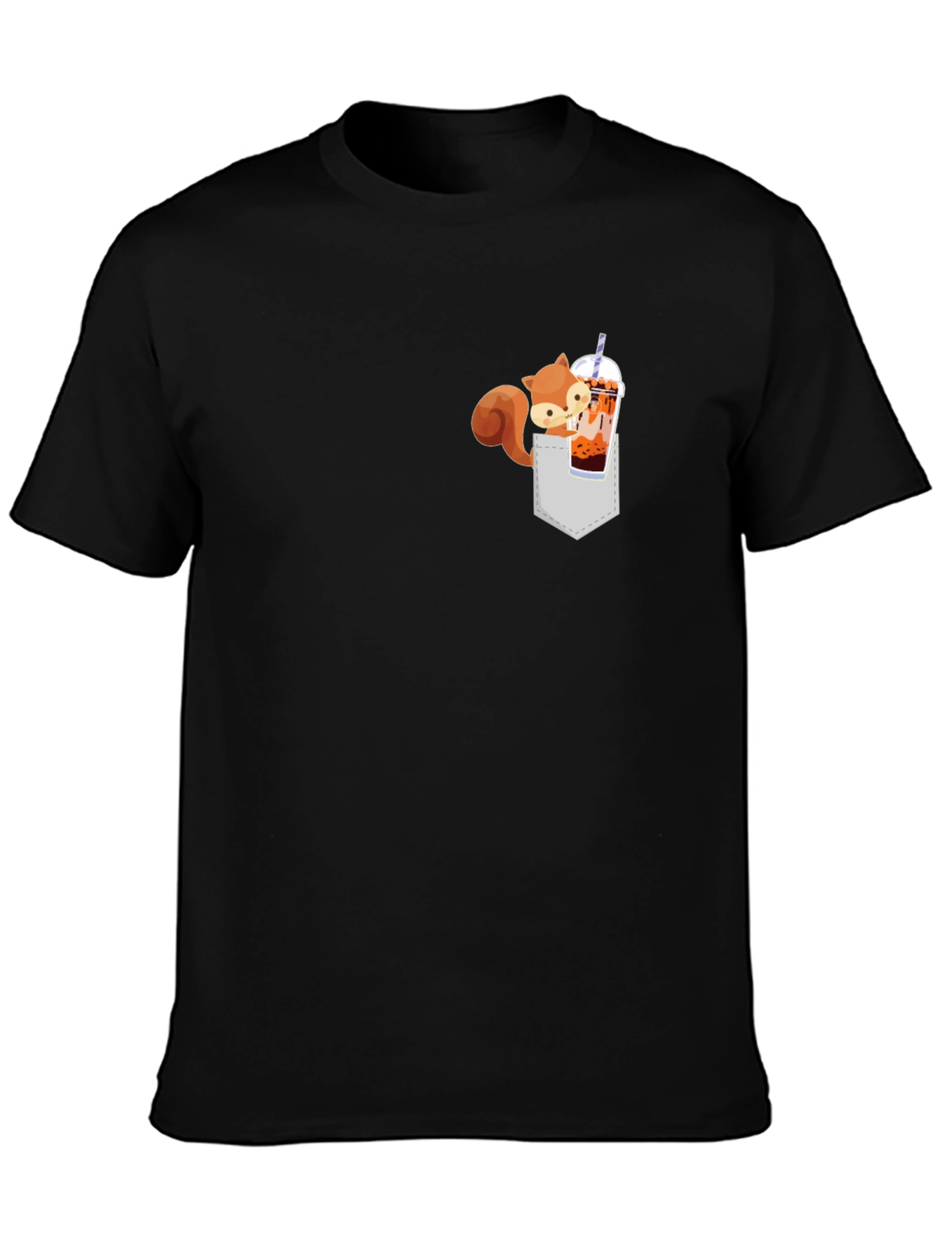 Squirrel in Pocket Bubble Tea T-Shirt