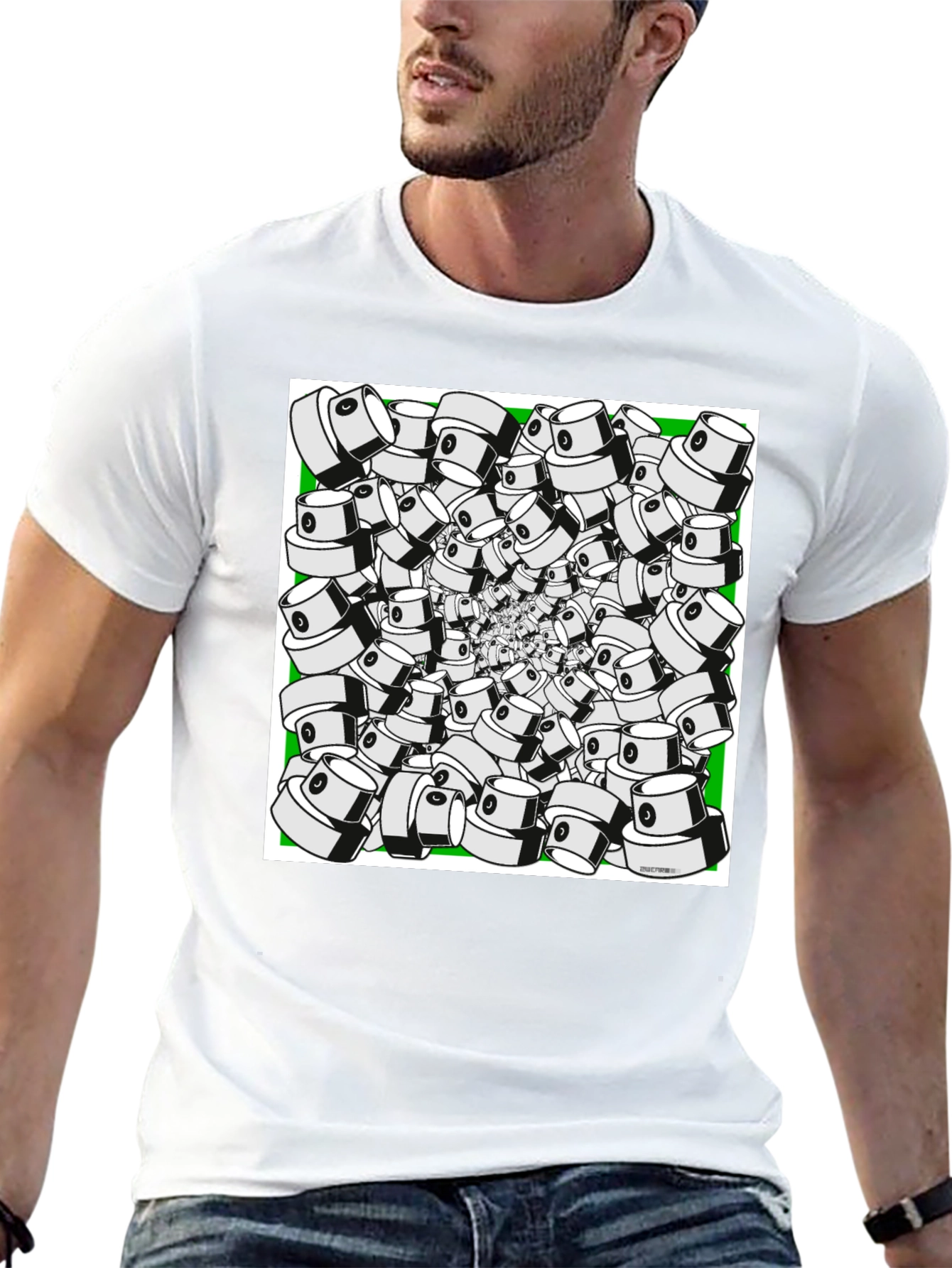 Spray Cap Swirl T-Shirt - Unique Graphic Tee