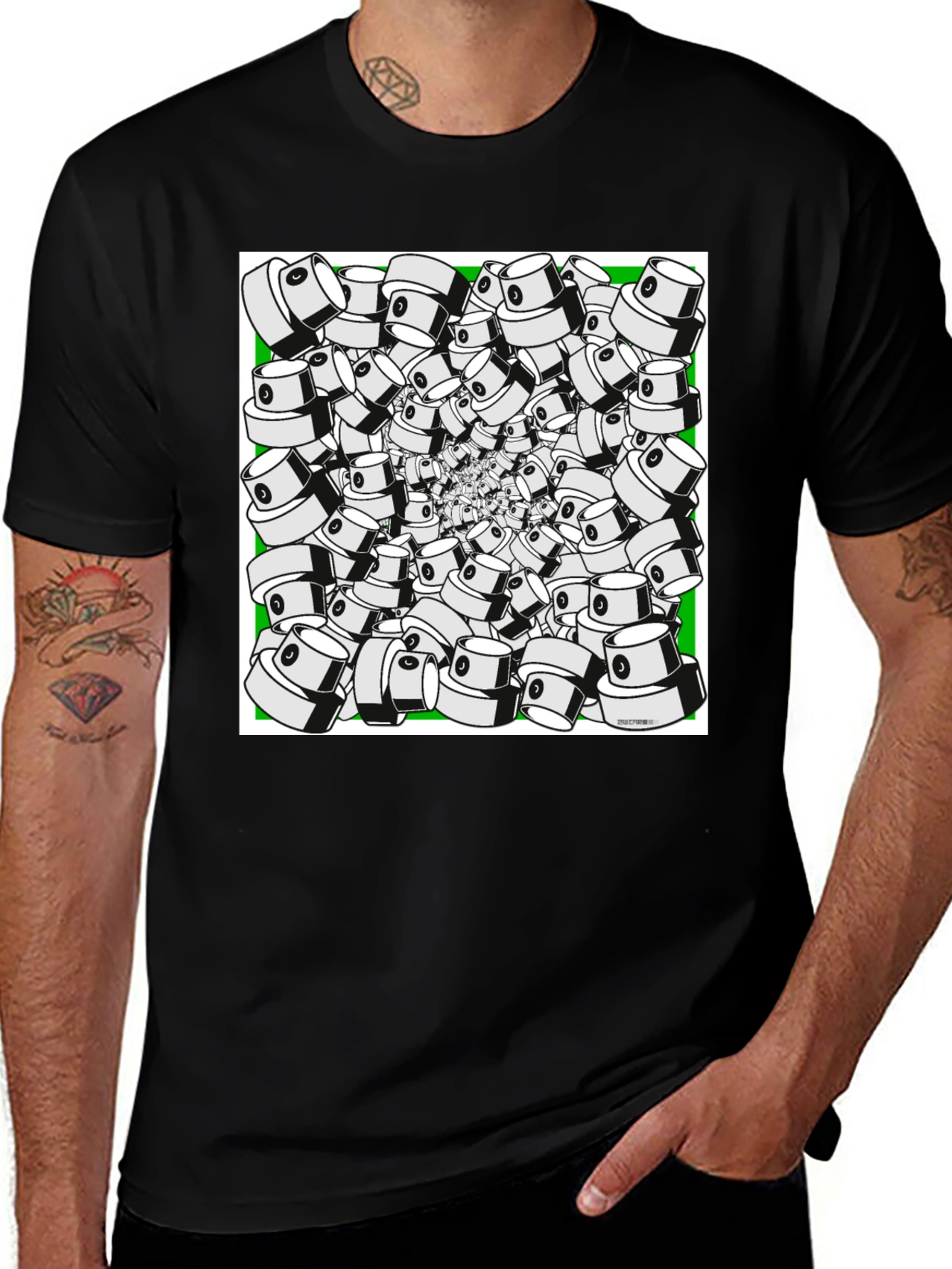 Spray Cap Swirl T-Shirt - Unique Graphic Tee