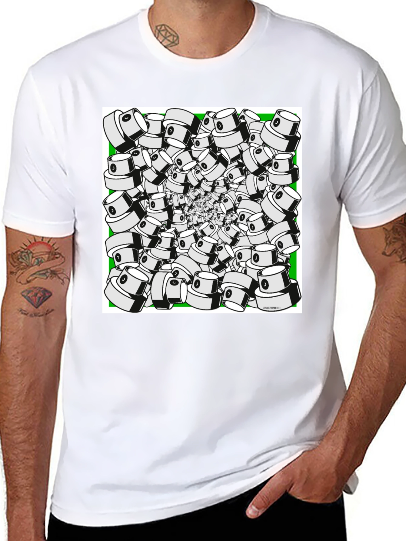 Spray Cap Swirl T-Shirt - Unique Graphic Tee