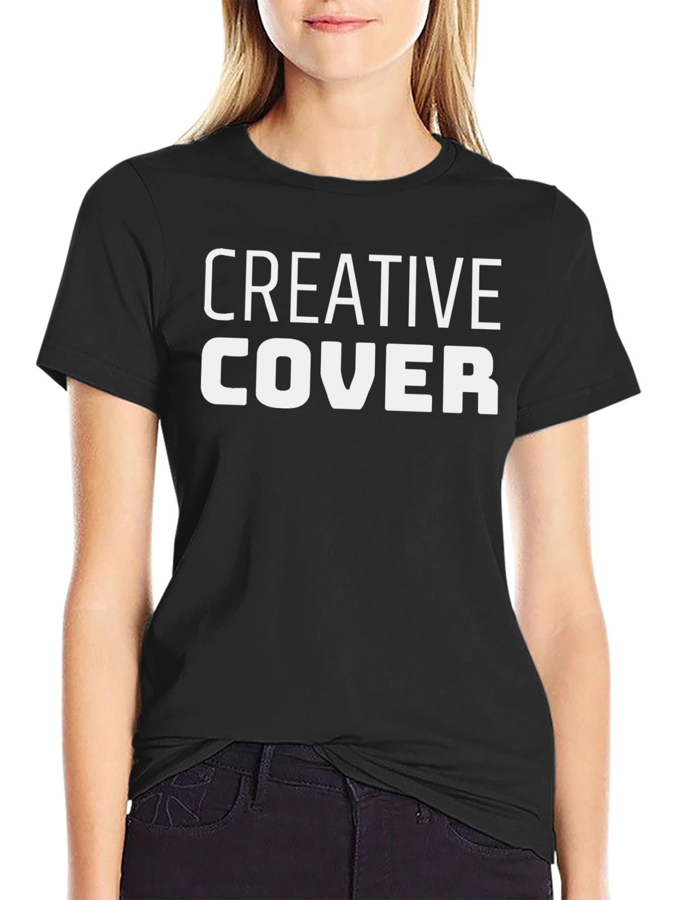 Creative Cover Graphic Tee - Black Cotton T-Shirt