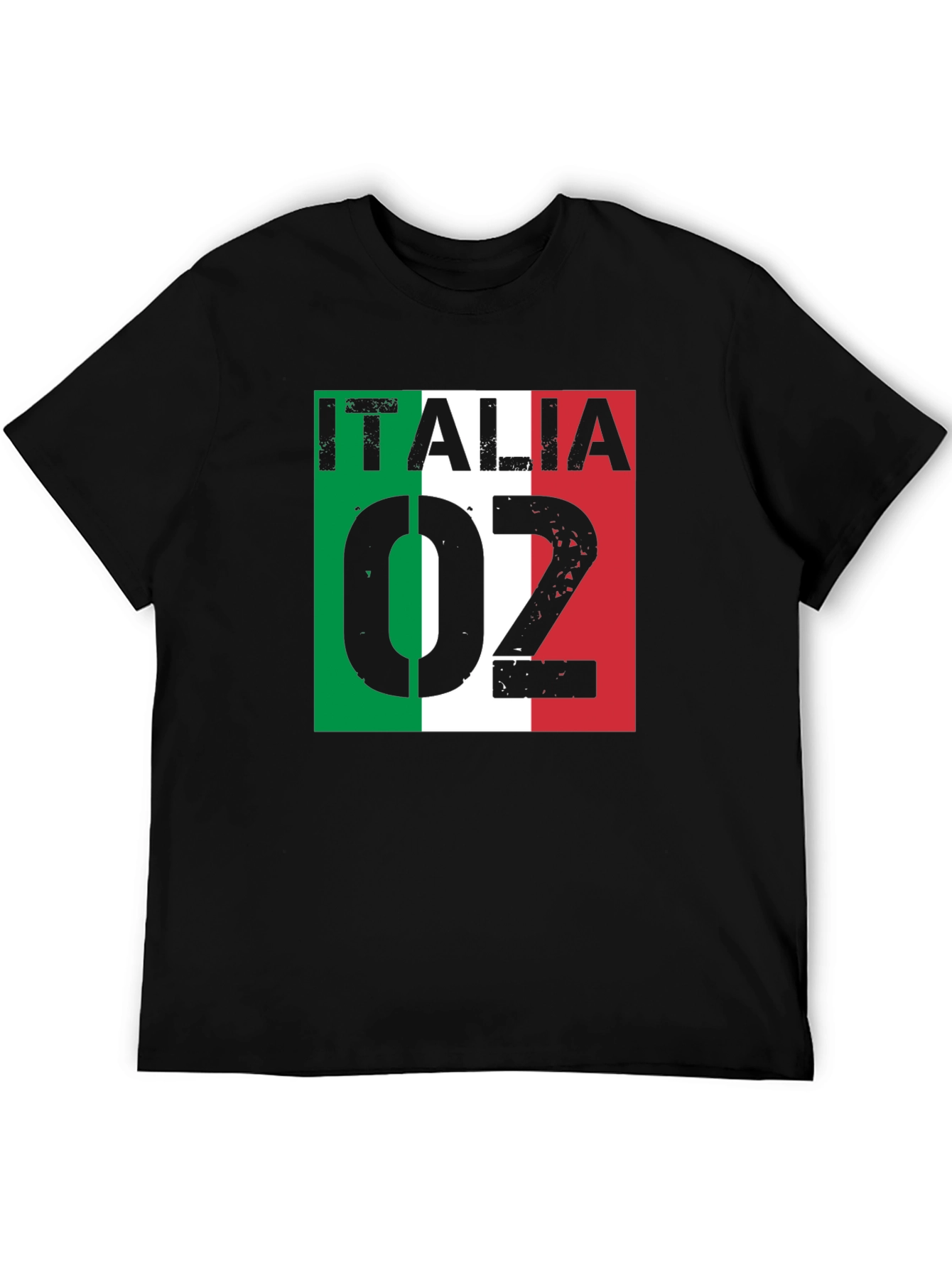Italia 02 T-Shirt Black Italy Flag Design
